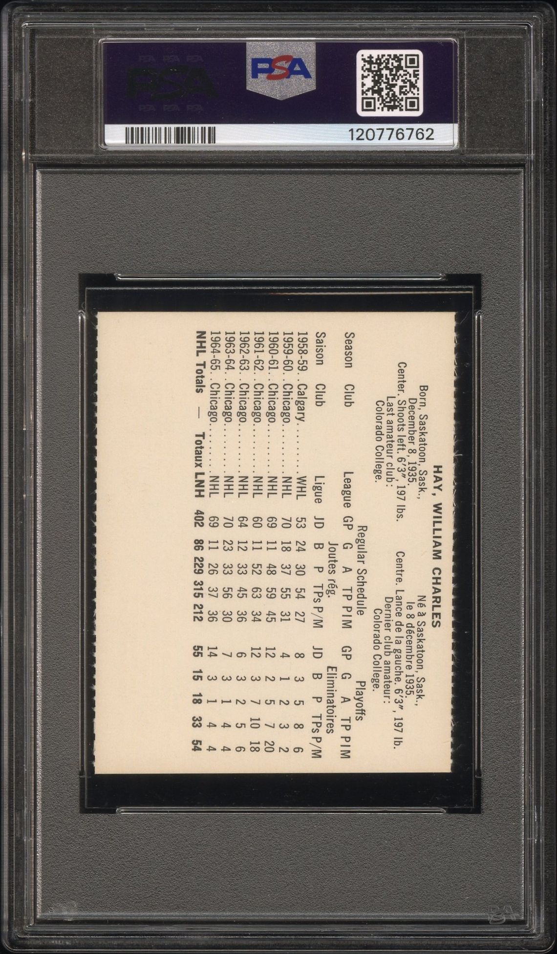 1965 Coca-Cola Bill Hay (Perforated) Nm 7 back