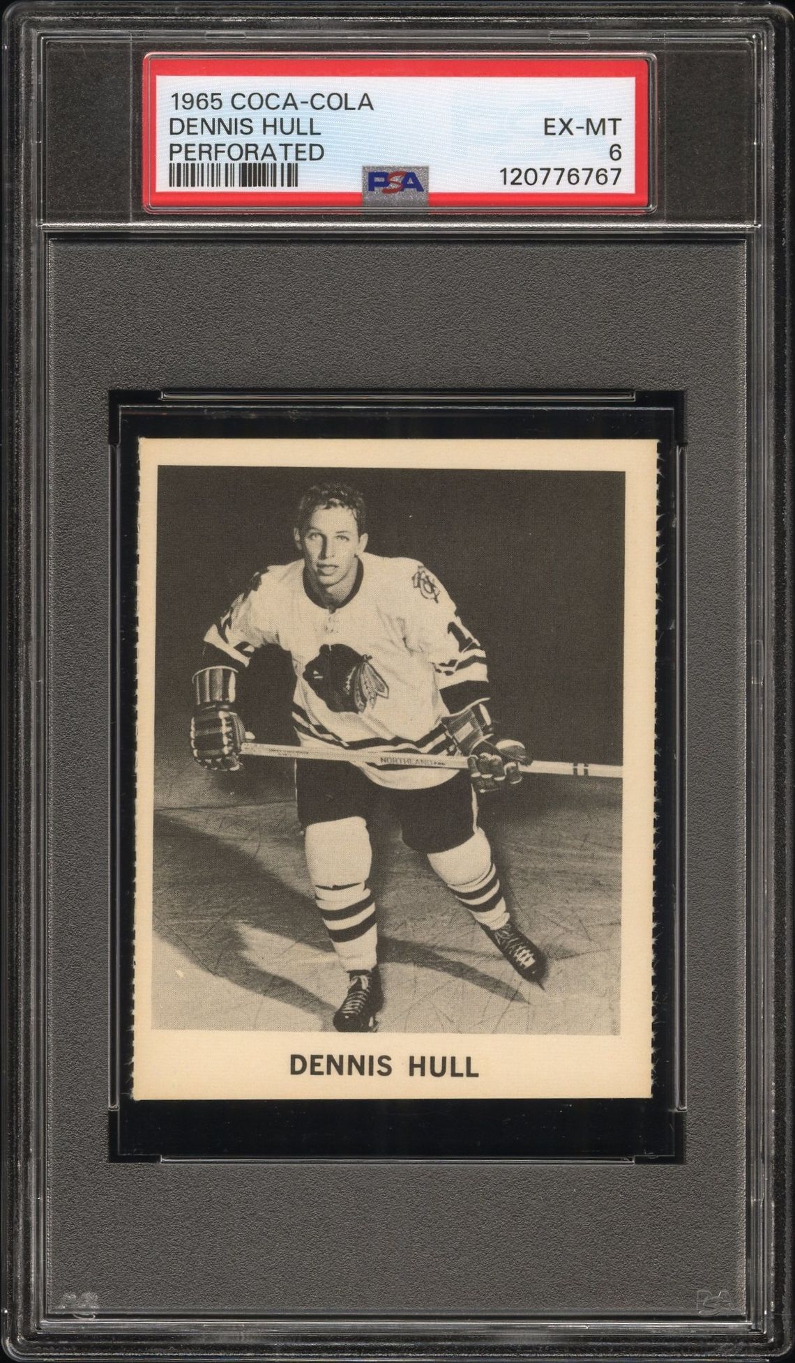 1965 Coca-Cola Dennis Hull (Perforated) Ex-Mt 6 front