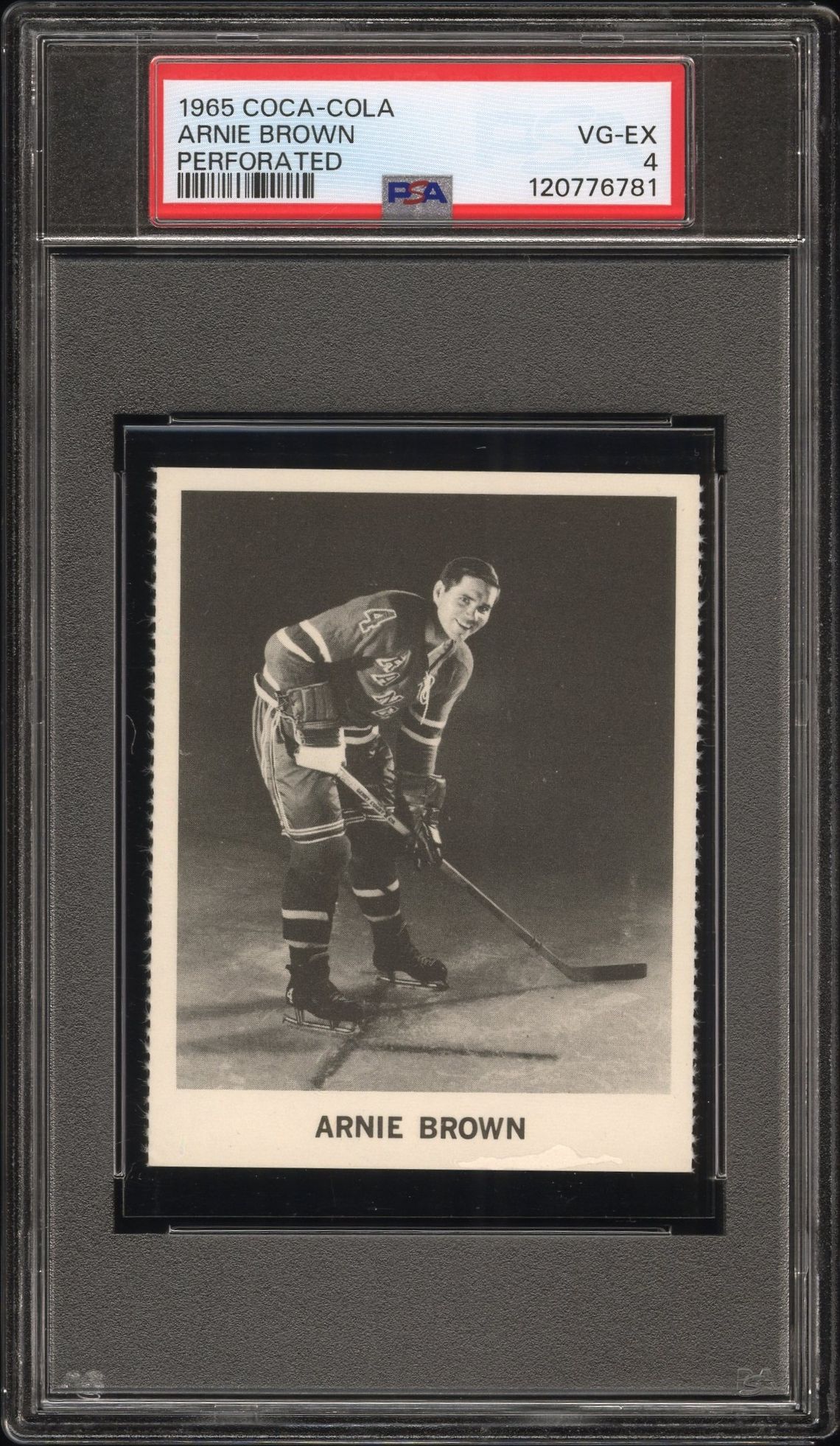 1965 Coca-Cola Arnie Brown (Perforated) Vg-Ex 4 front