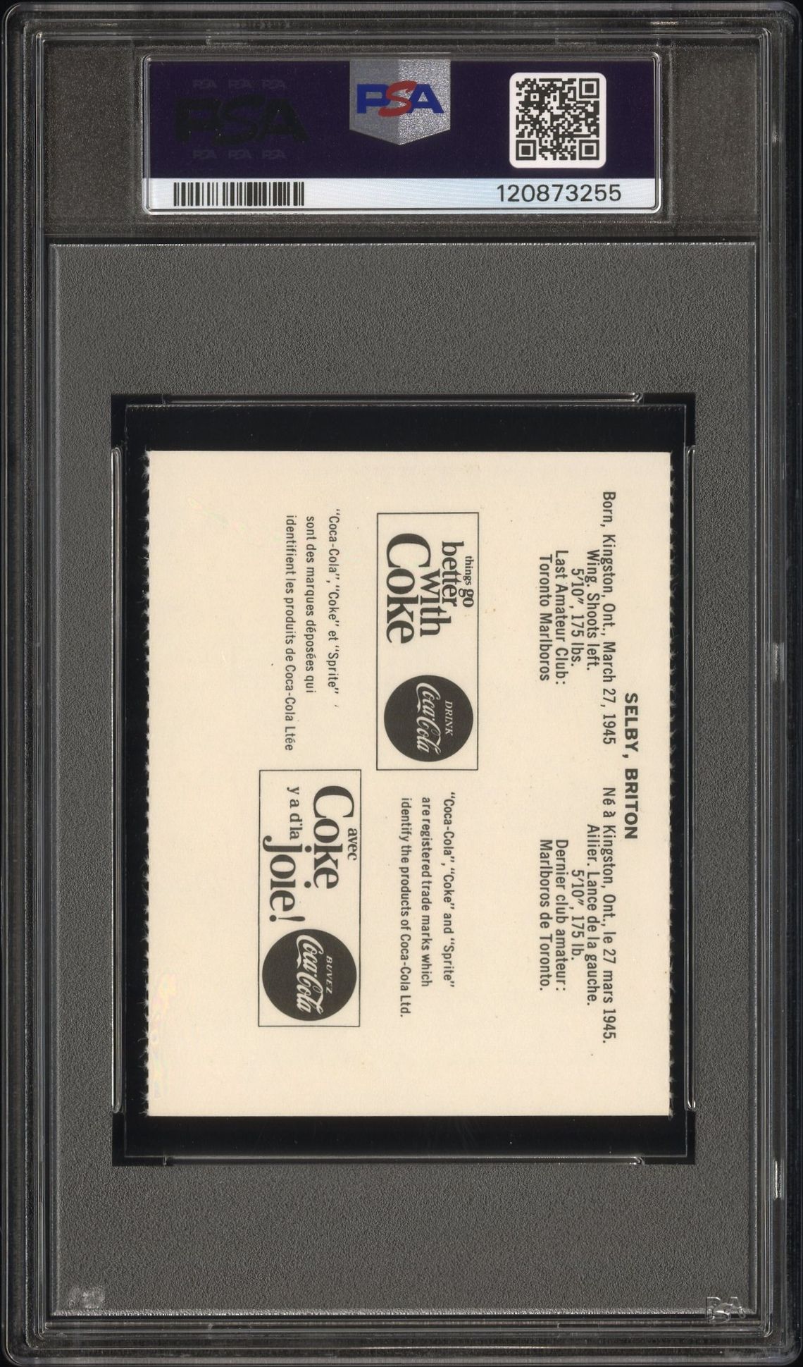 1965 Coca-Cola Brit Selby (Perforated) Ex-Mt 6 back