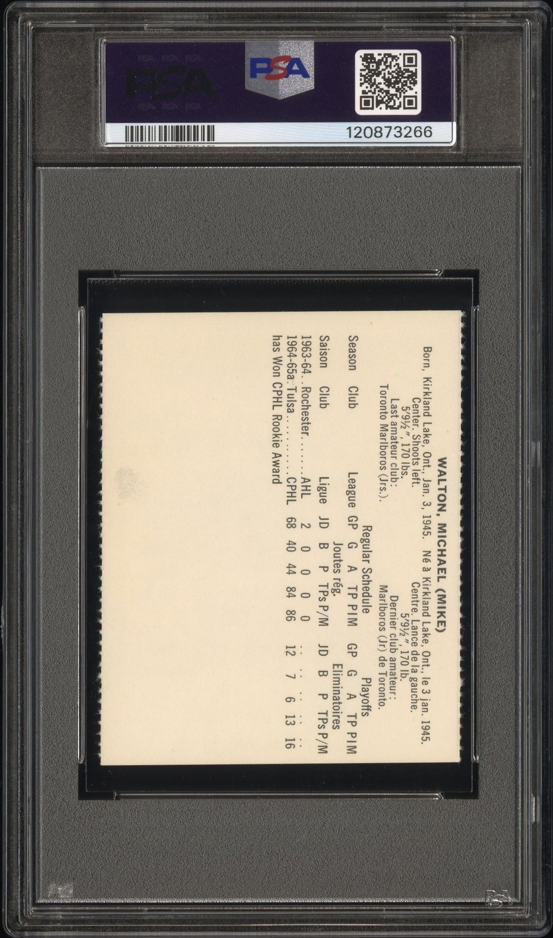1965 Coca-Cola Mike Walton (Perforated) Nm-Mt 8 (Oc) back