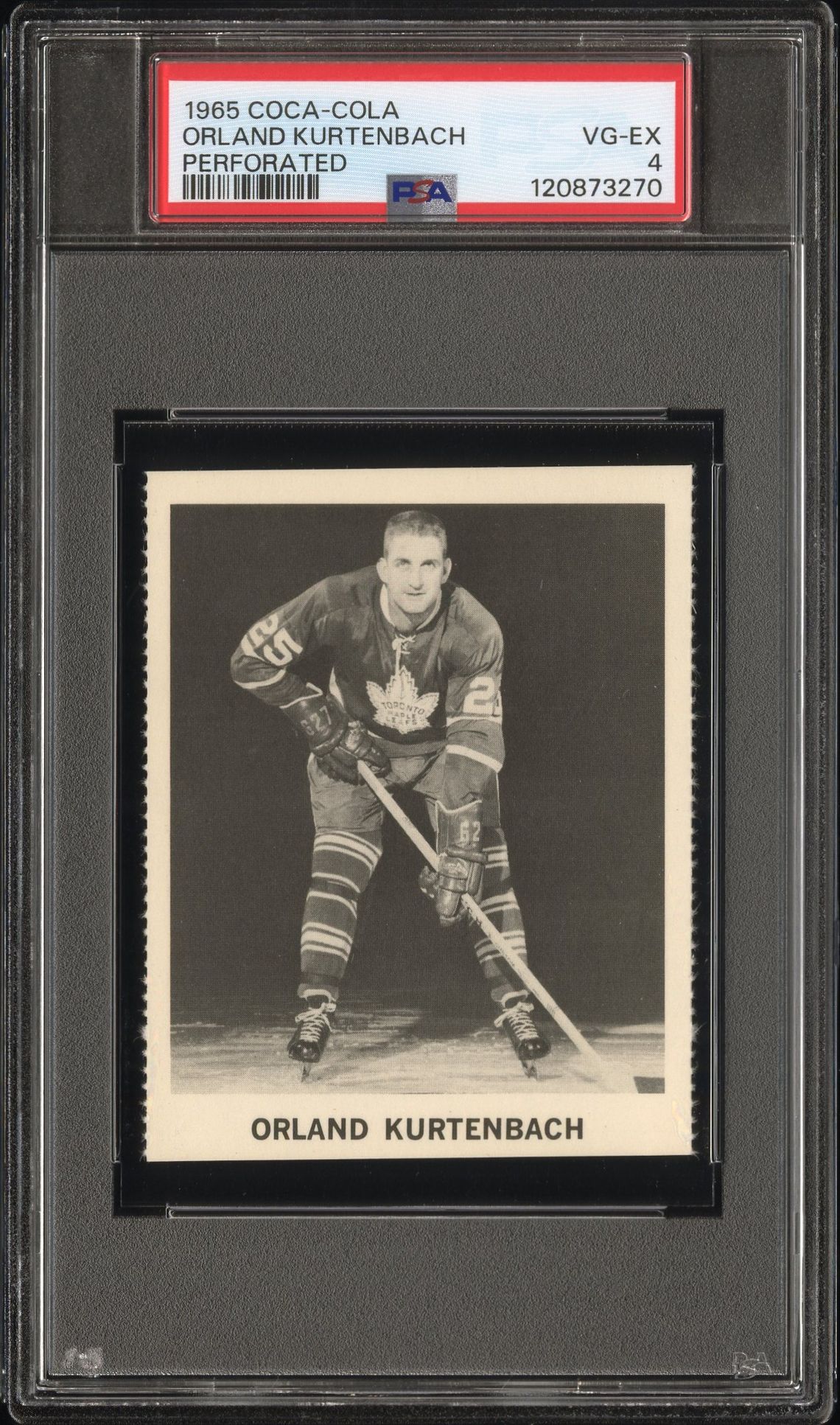1965 Coca-Cola Orland Kurtenbach (Perforated) Vg-Ex 4 front