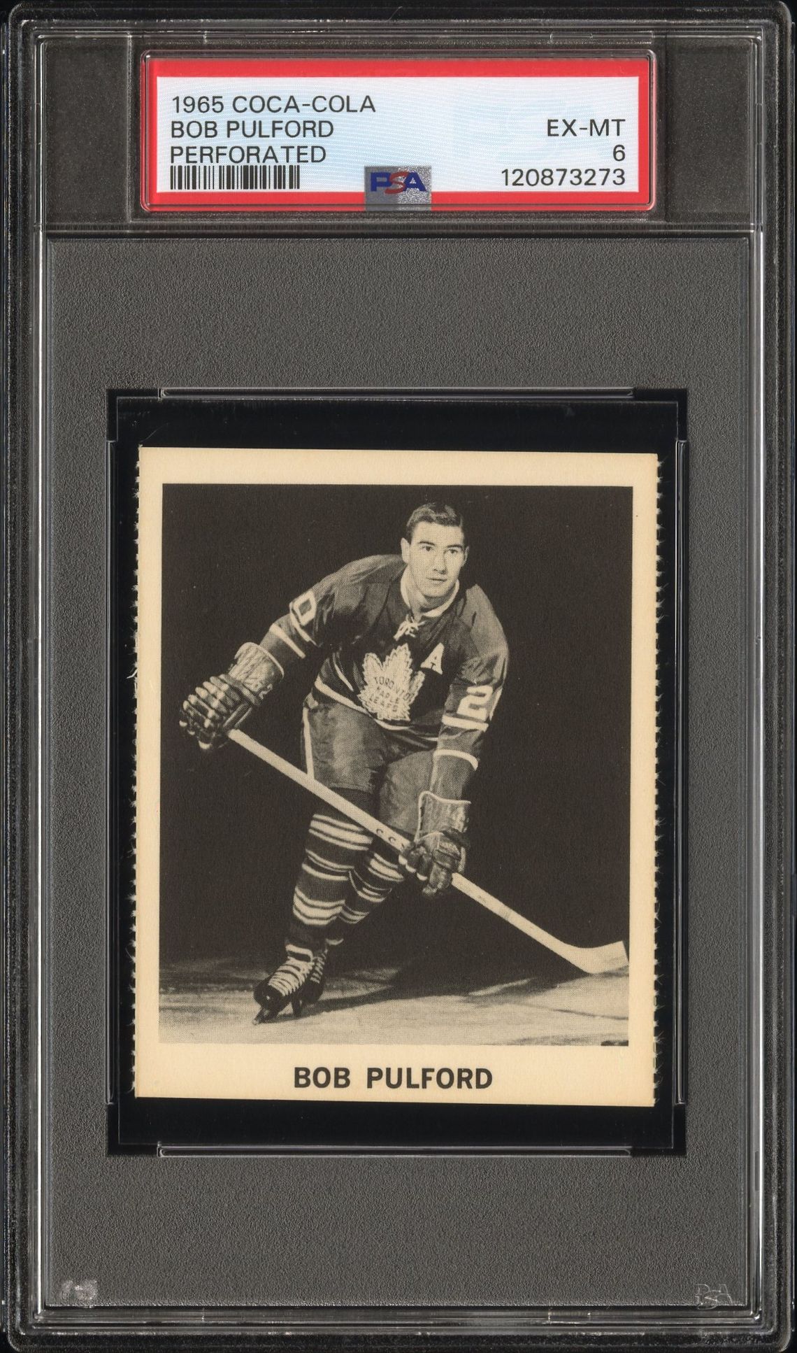 1965 Coca-Cola Bob Pulford (Perforated) Ex-Mt 6 front