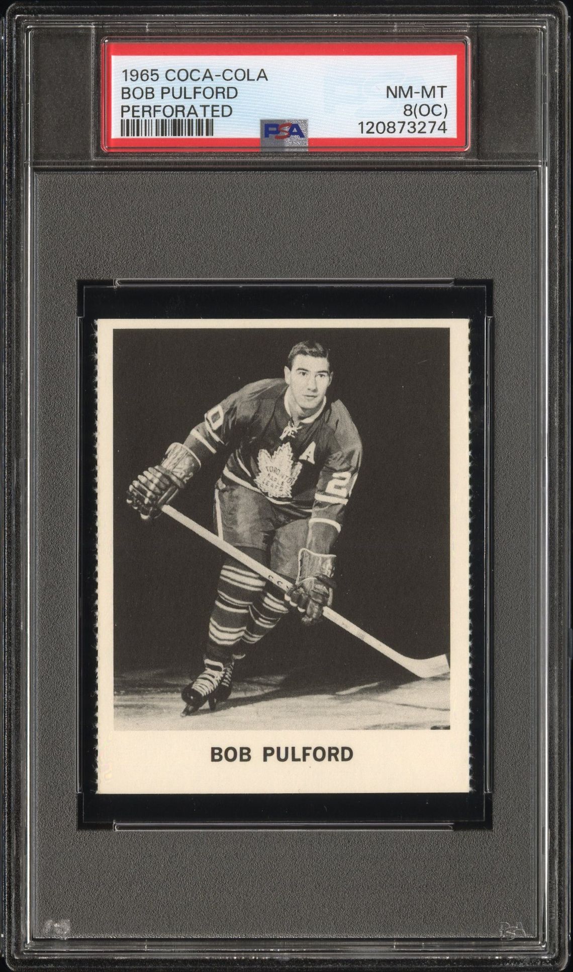 1965 Coca-Cola Bob Pulford (Perforated) Nm-Mt 8 (Oc) front