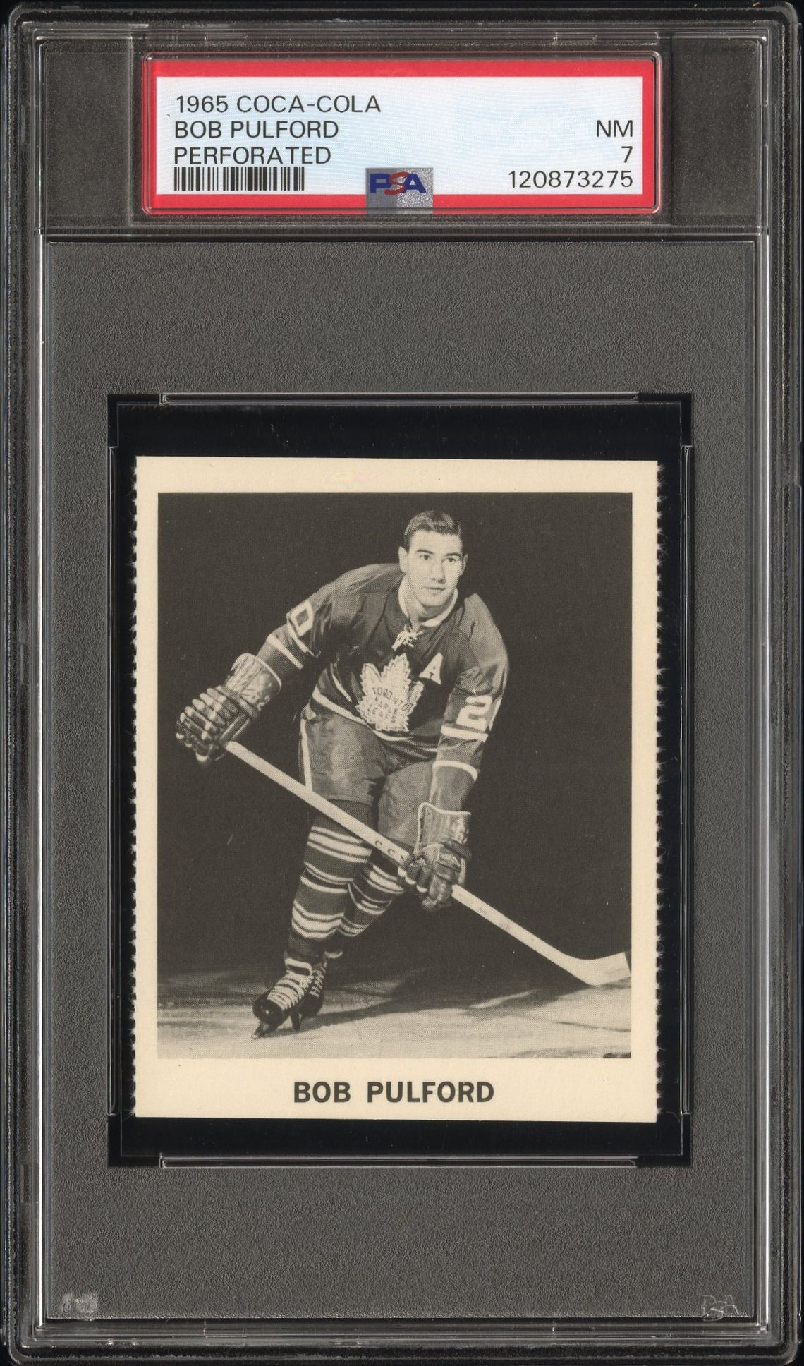 1965 Coca-Cola Bob Pulford (Perforated) Nm 7 front