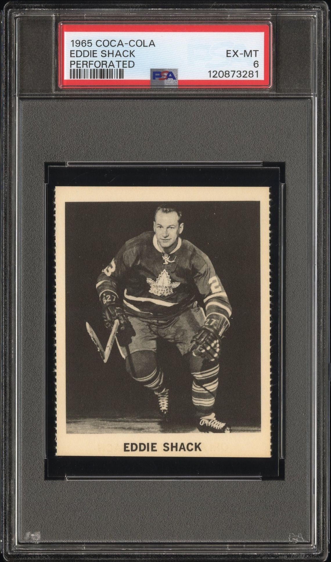 1965 Coca-Cola Eddie Shack (Perforated) Ex-Mt 6 front