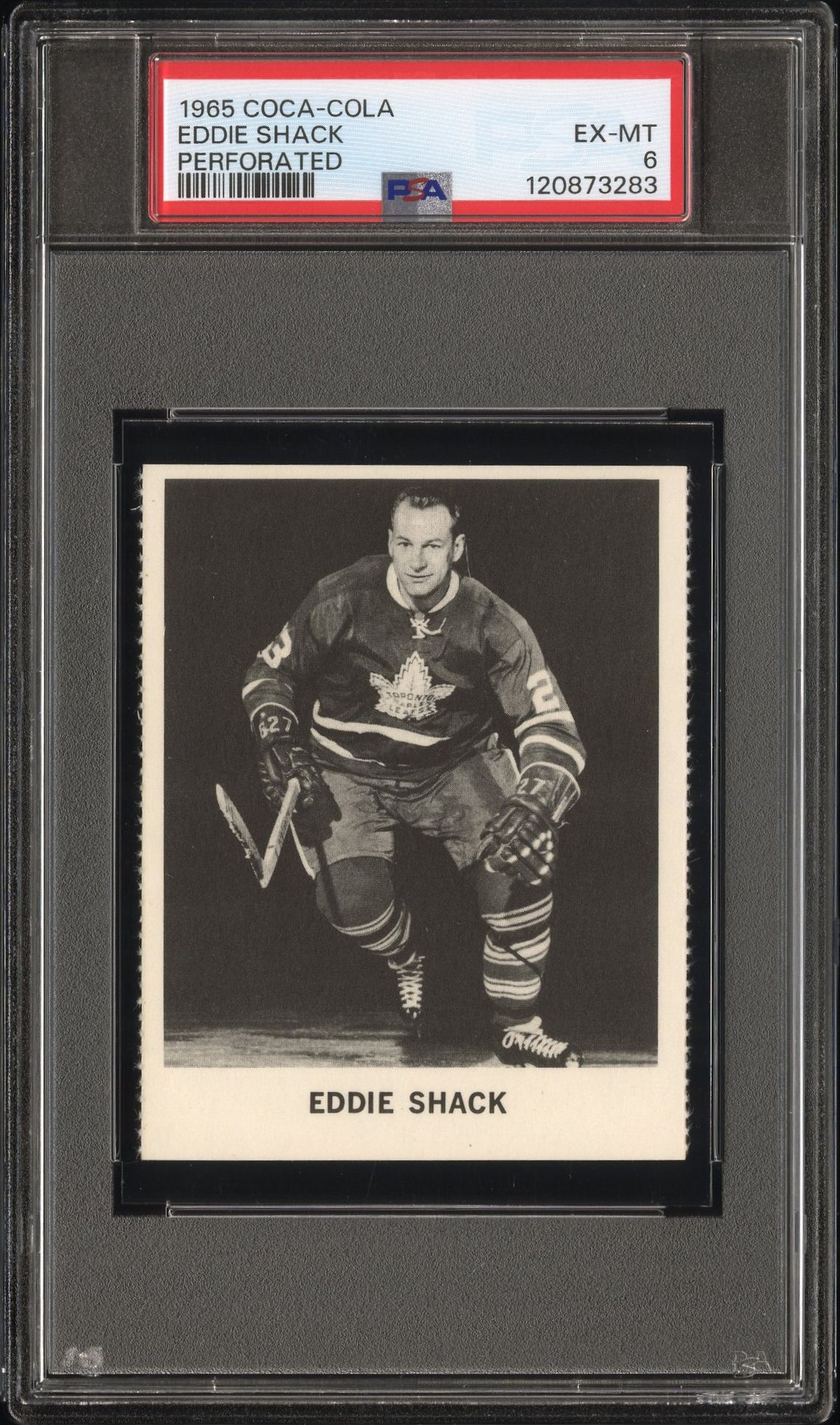 1965 Coca-Cola Eddie Shack (Perforated) Ex-Mt 6 front