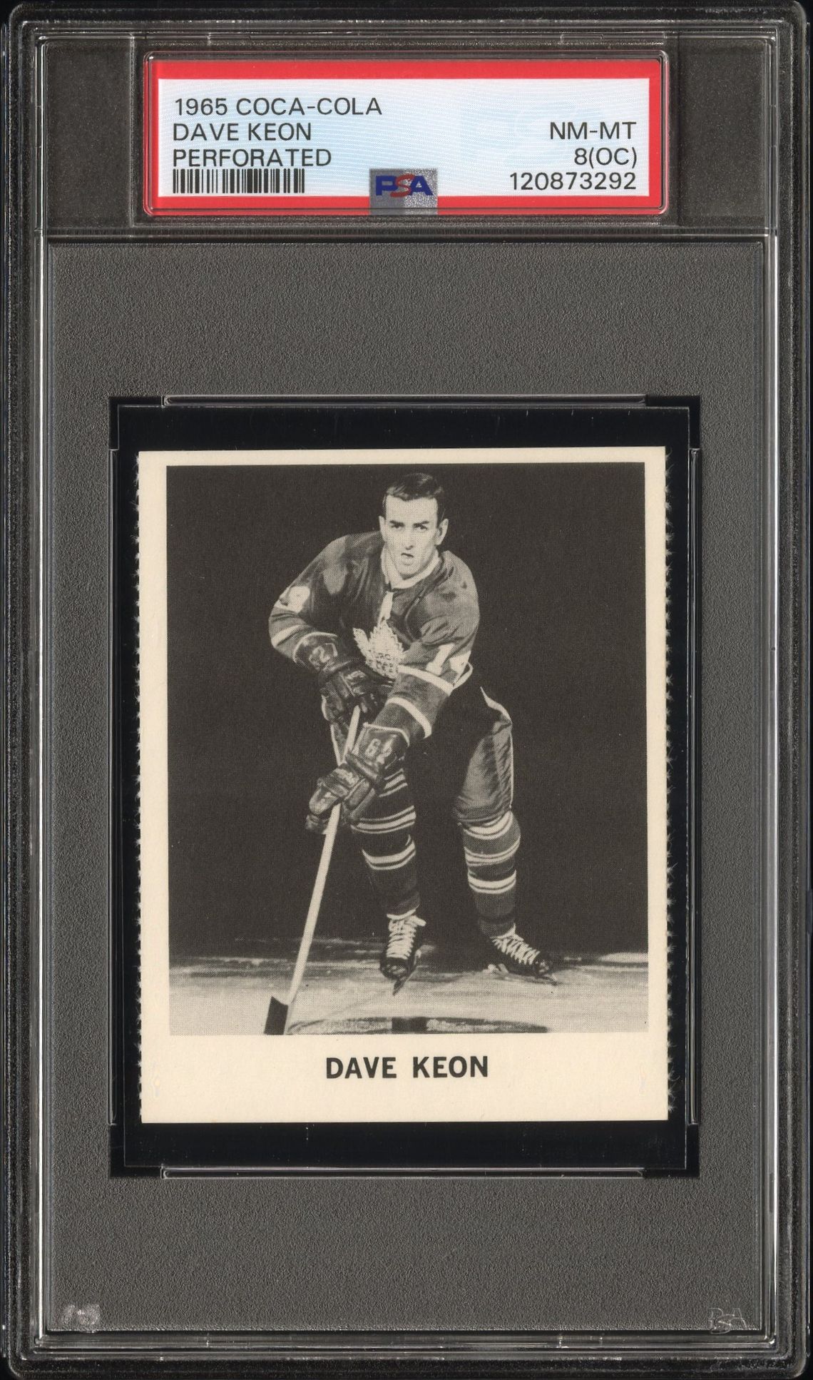 1965 Coca-Cola Dave Keon (Perforated) Nm-Mt 8 (Oc) front