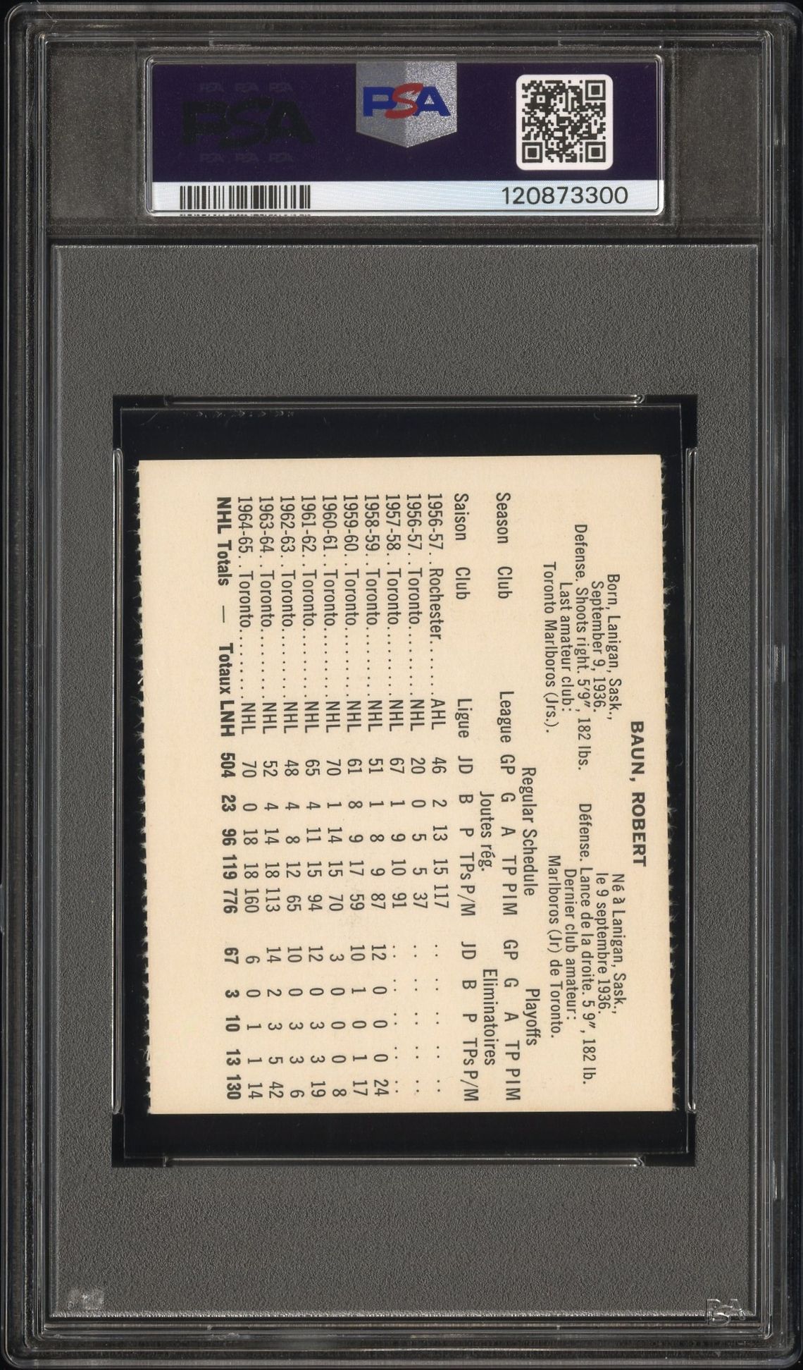 1965 Coca-Cola Bob Baun (Perforated) Nm-Mt 8 (Oc) back