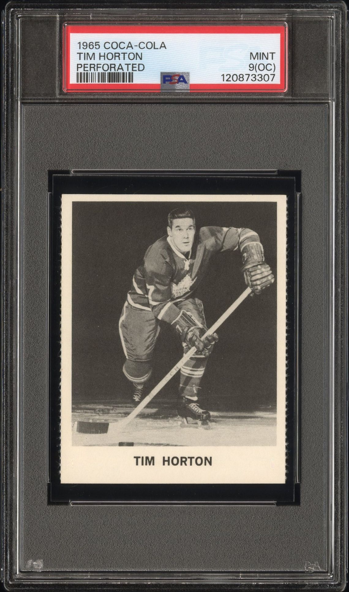 1965 Coca-Cola Tim Horton (Perforated) Mint 9 (Oc) front