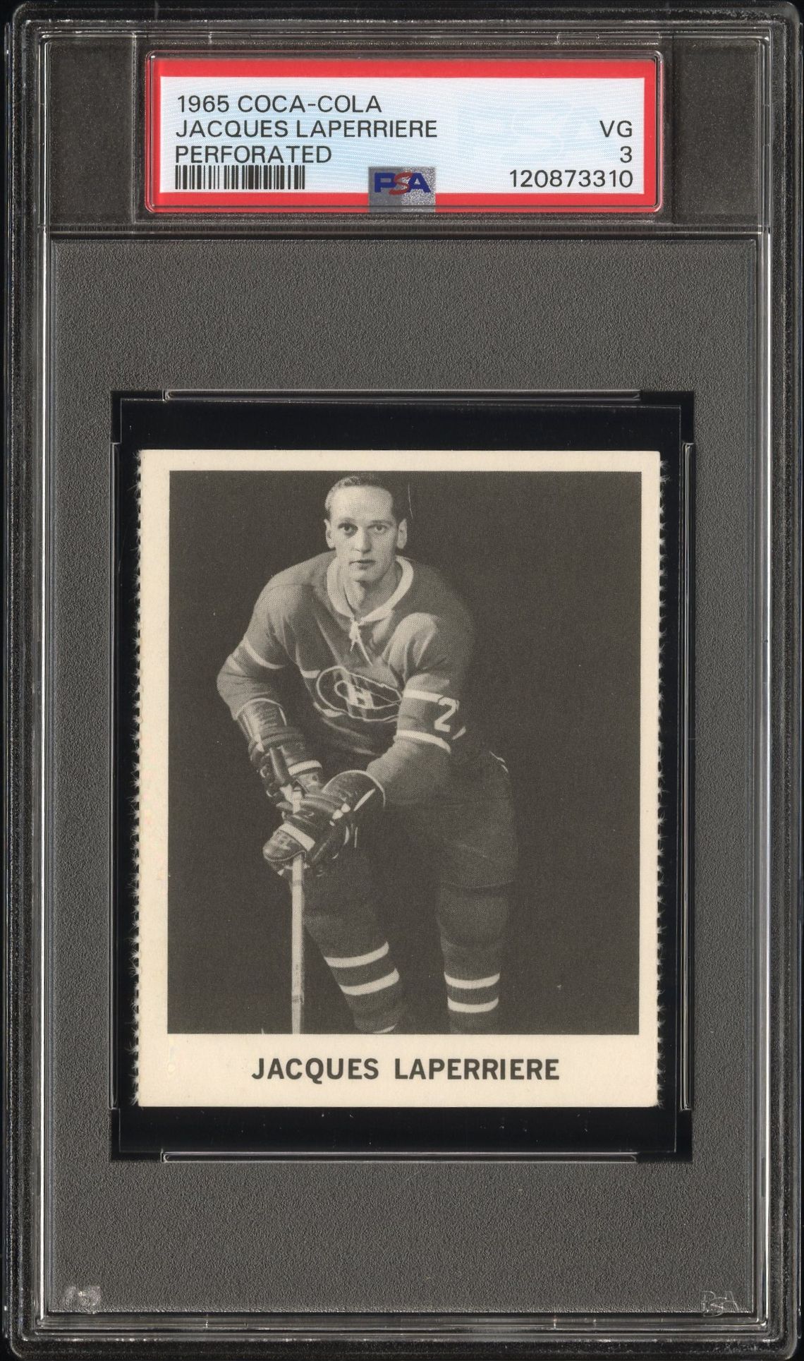 1965 Coca-Cola Jacques Laperriere (Perforated) Vg 3 front