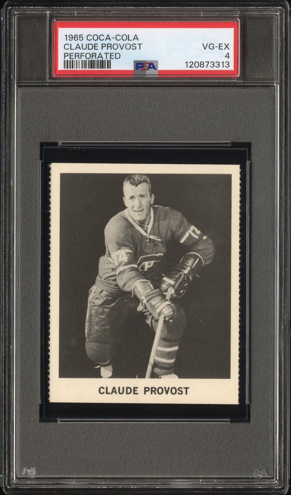 1965 Coca-Cola Claude Provost (Perforated) Vg-Ex 4 front