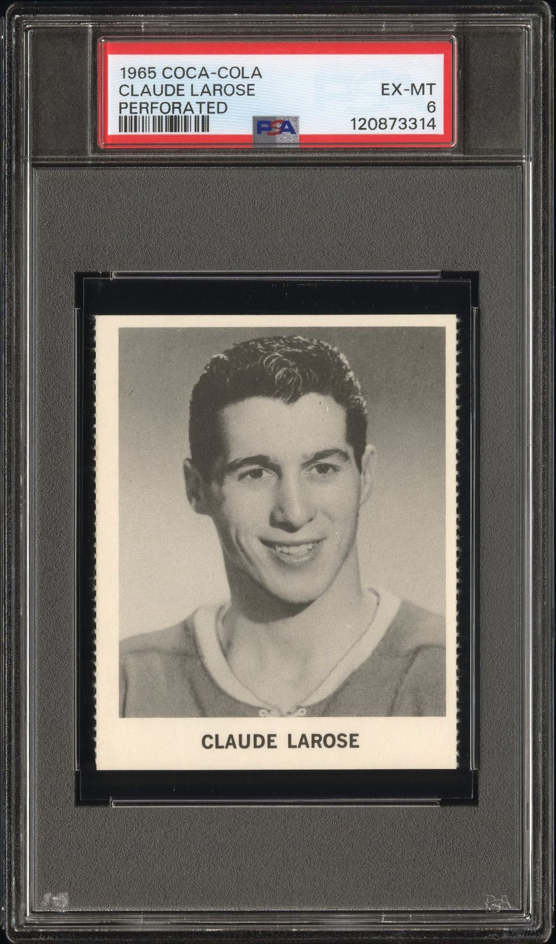 1965 Coca-Cola Claude Larose (Perforated) Ex-Mt 6 front