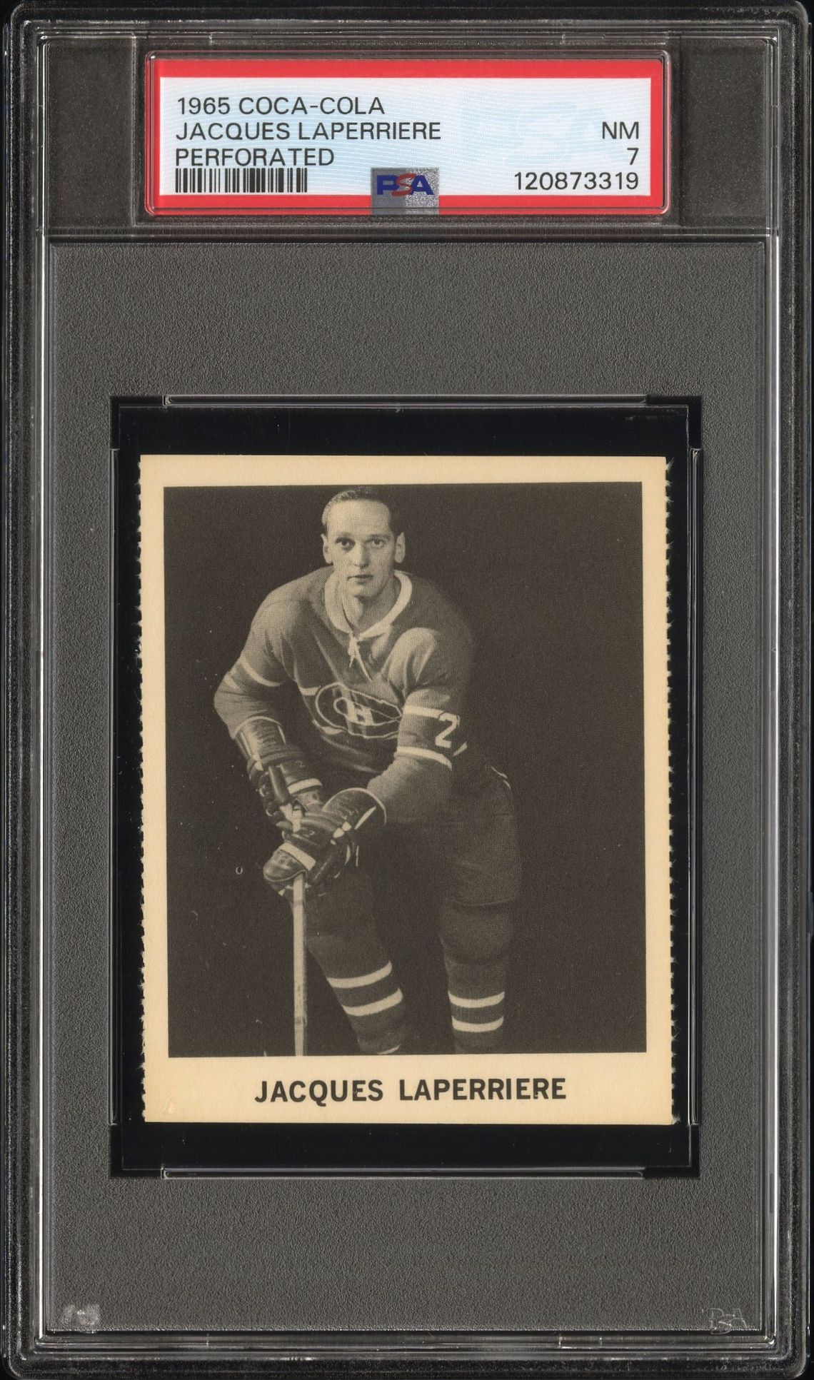 1965 Coca-Cola Jacques Laperriere (Perforated) Nm 7 front