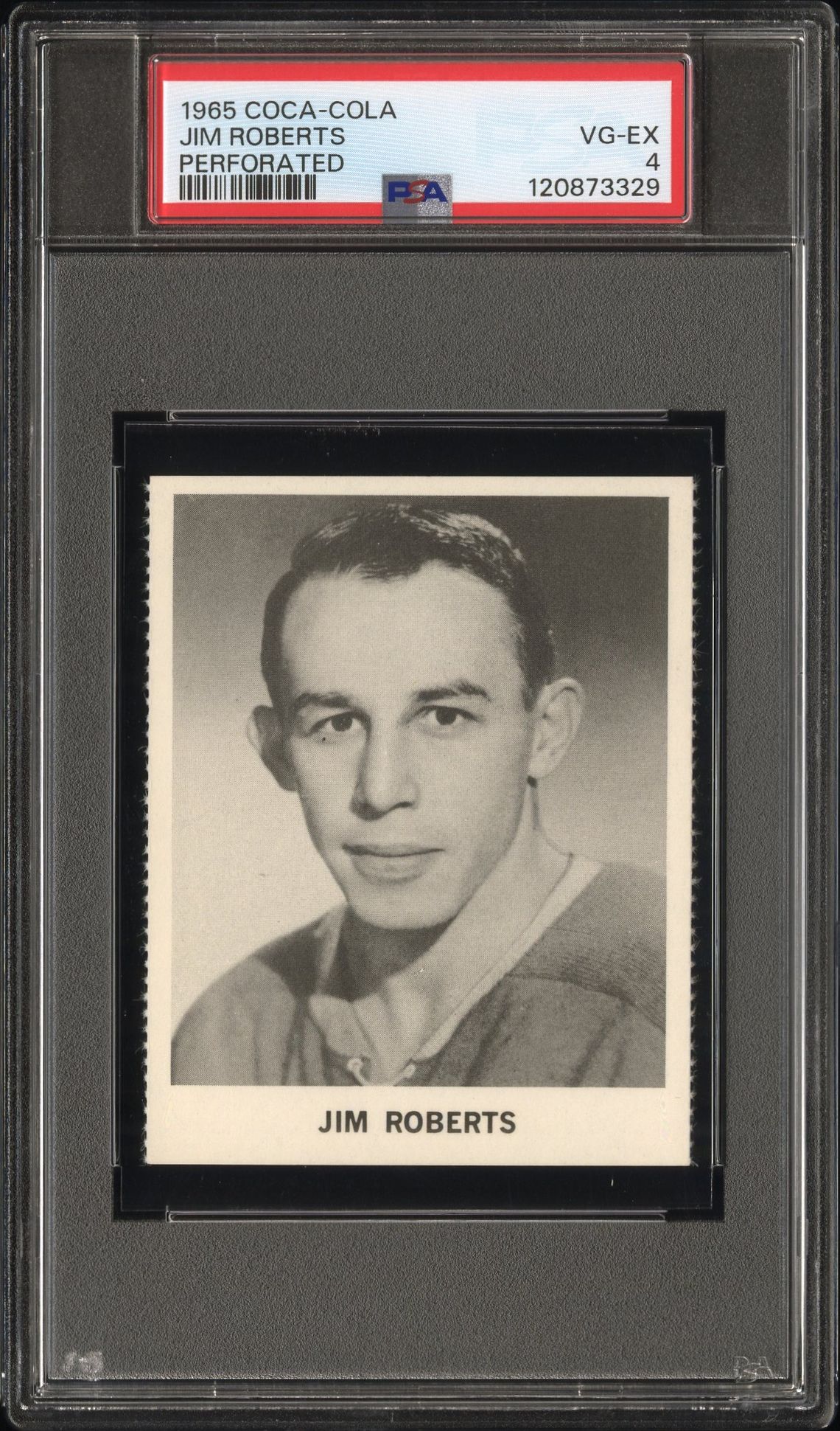 1965 Coca-Cola Jim Roberts (Perforated) Vg-Ex 4 front