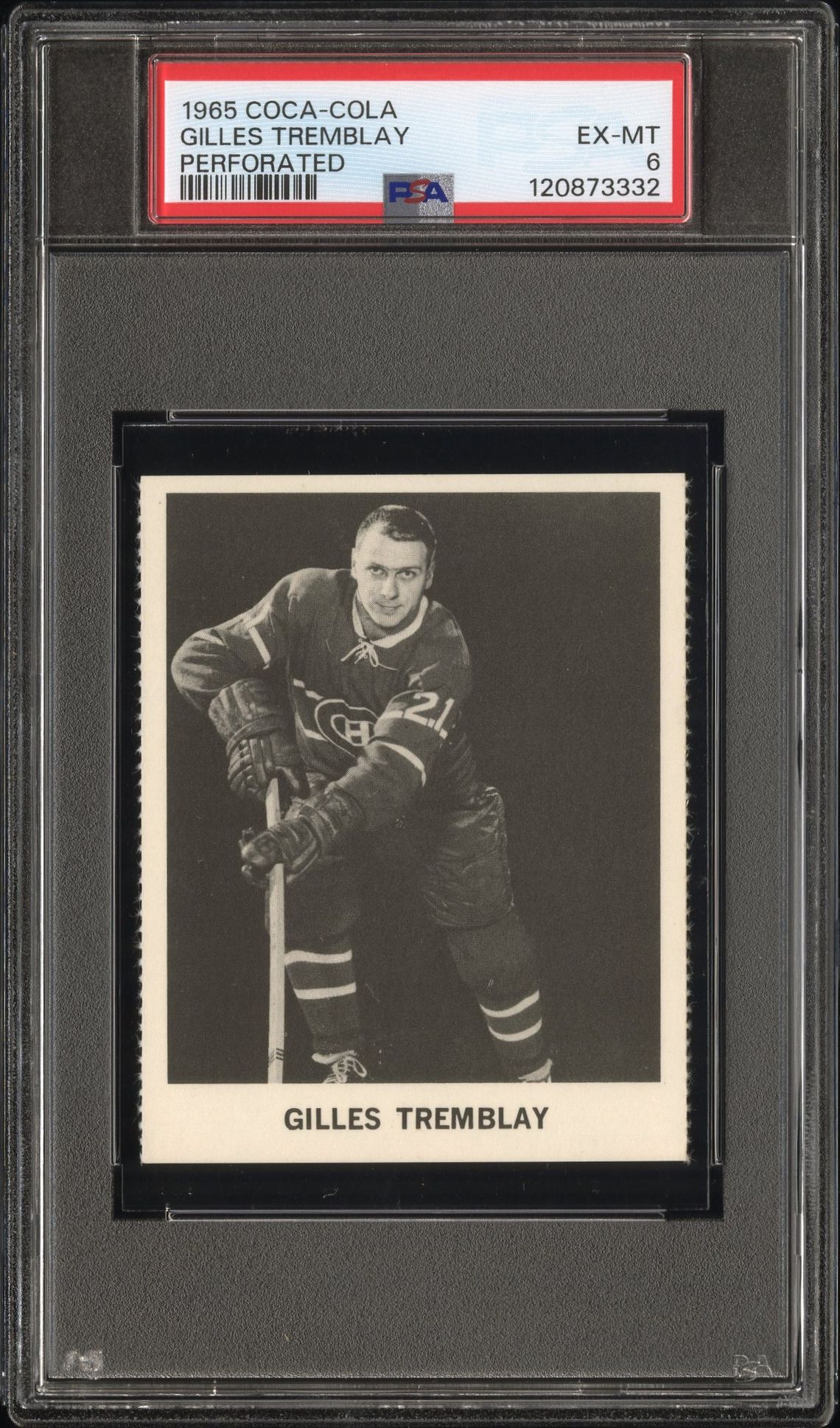 1965 Coca-Cola Gilles Tremblay (Perforated) Ex-Mt 6 front