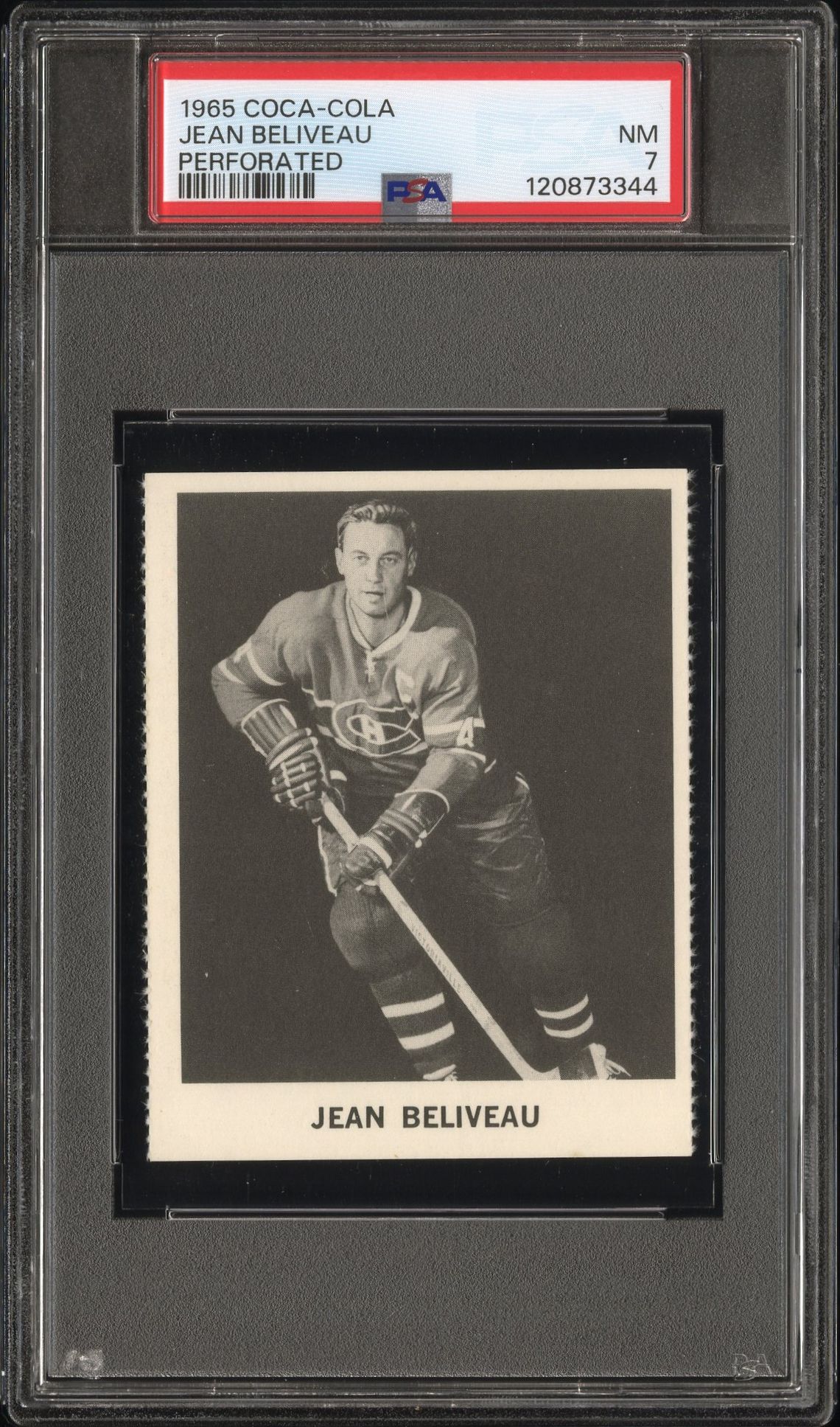 1965 Coca-Cola Jean Beliveau (Perforated) Nm 7 front