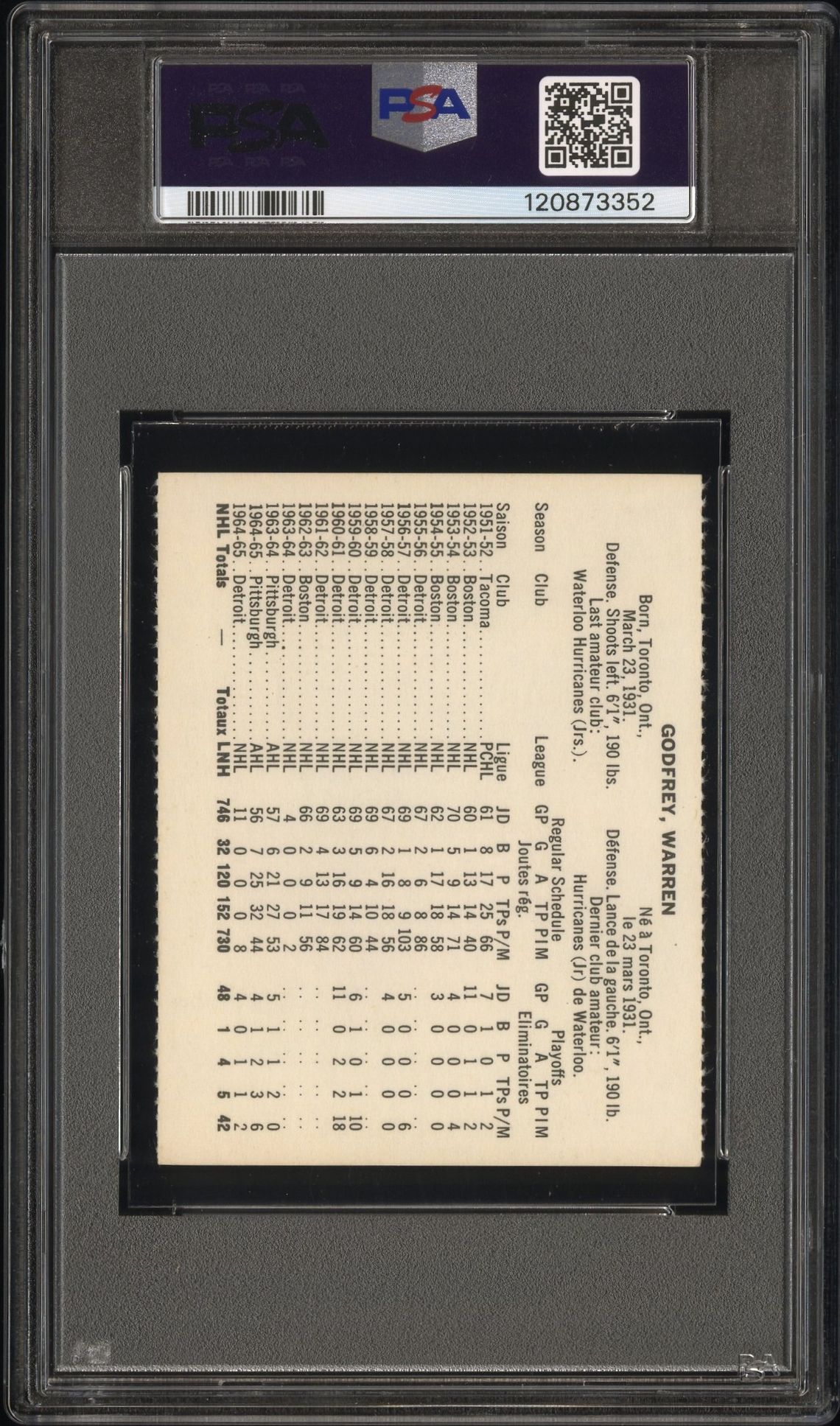 1965 Coca-Cola Warren Godfrey (Perforated) Ex-Mt 6 back