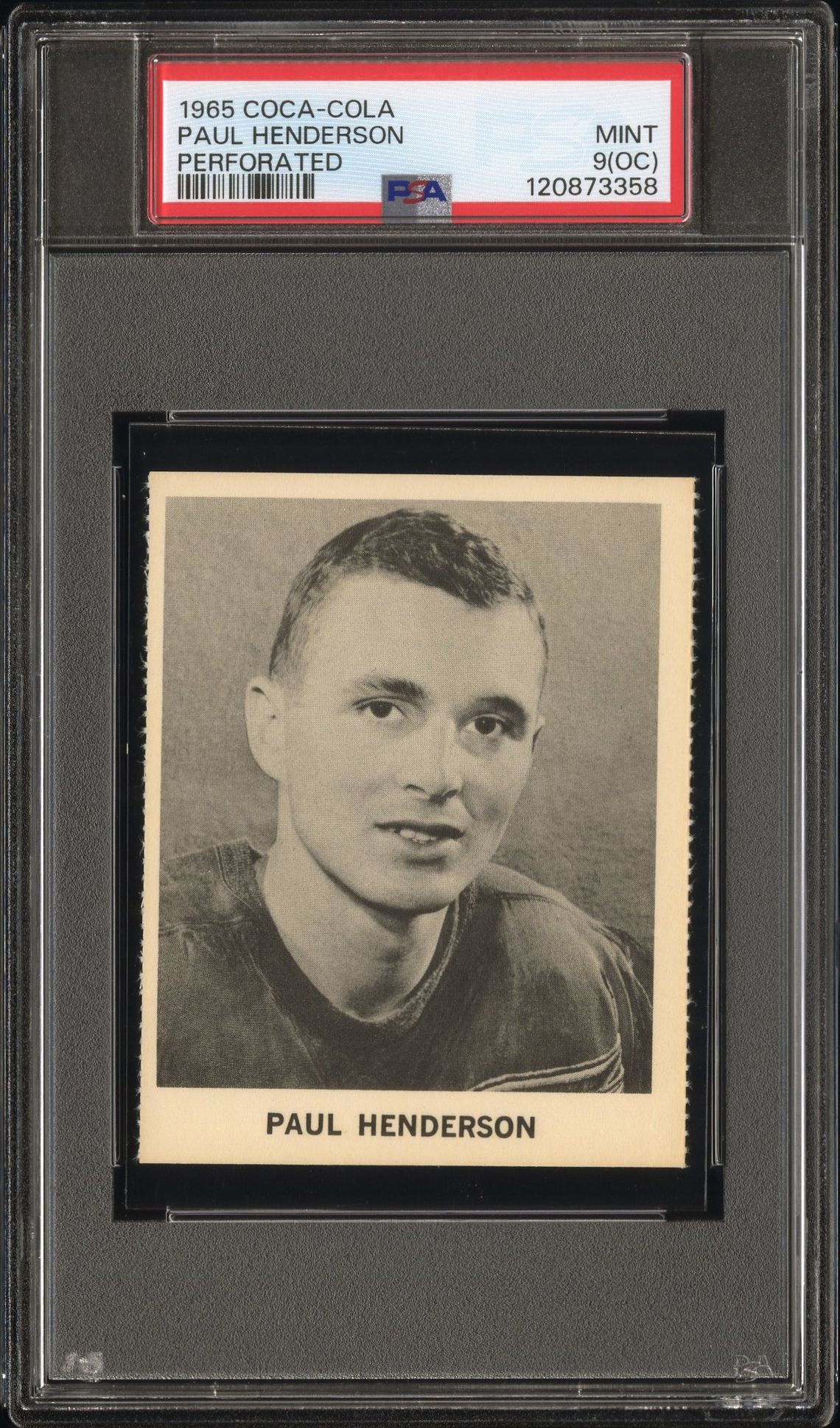 1965 Coca-Cola Paul Henderson (Perforated) Mint 9 (Oc) front