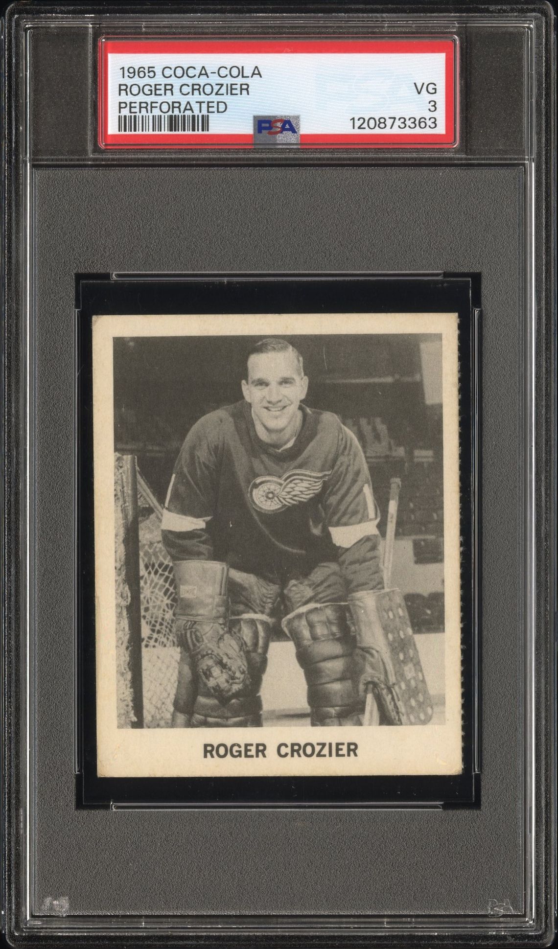 1965 Coca-Cola Roger Crozier (Perforated) Vg 3 front
