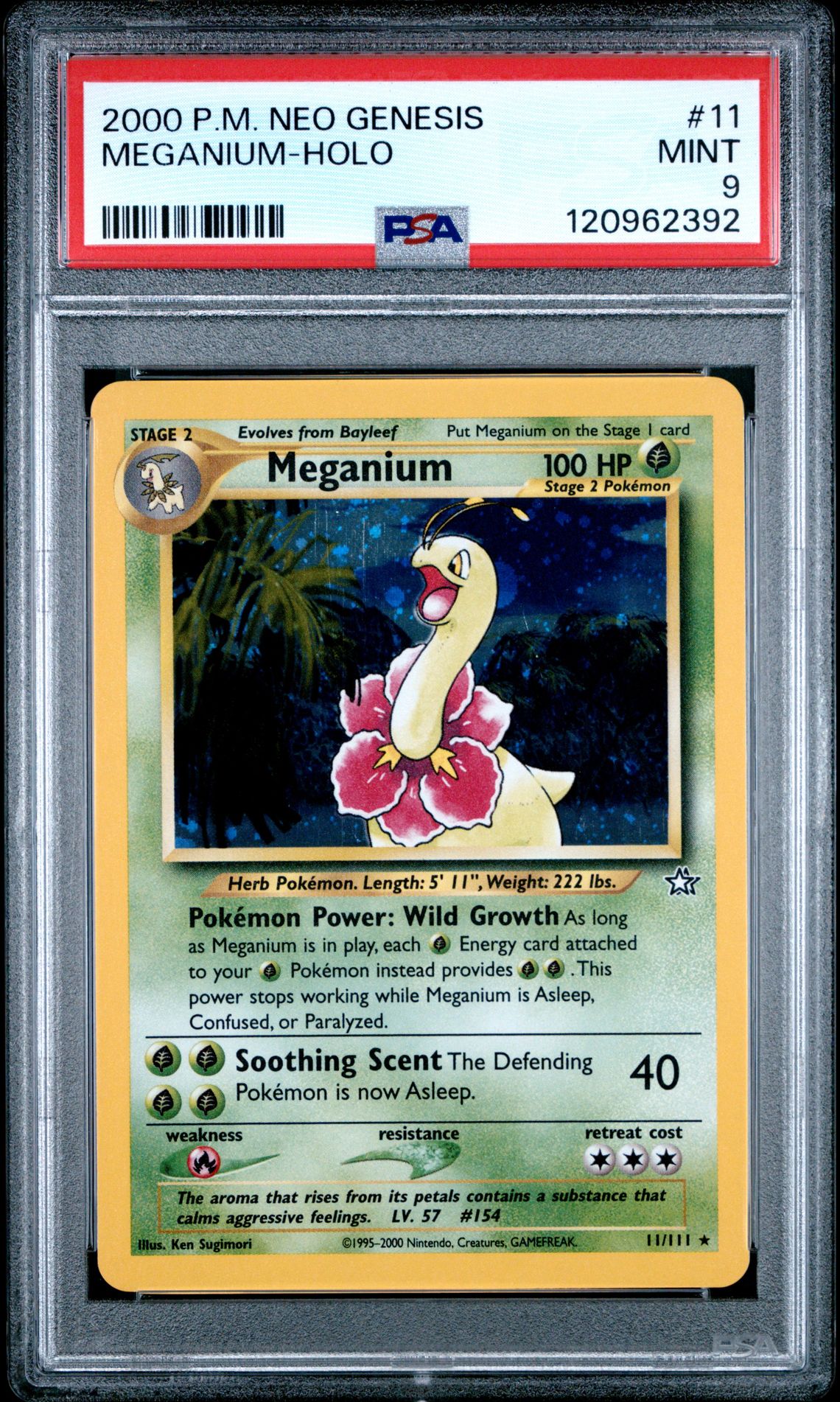 2000 Pokemon Neo Genesis Meganium-Holo #11 Mint 9 front