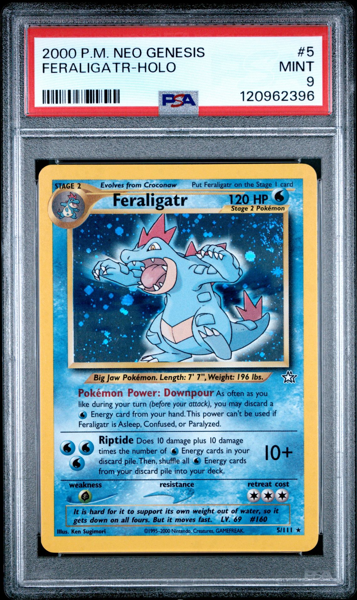 2000 Pokemon Neo Genesis Feraligatr-Holo #5 Mint 9 front
