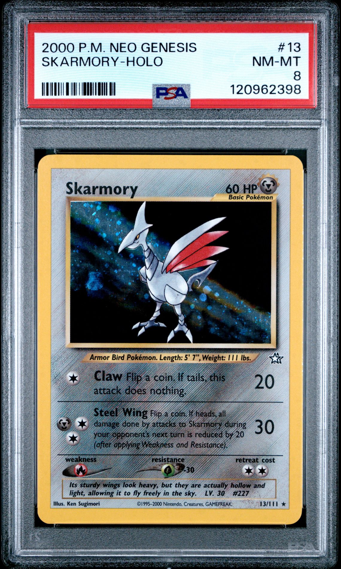 2000 Pokemon Neo Genesis Skarmory-Holo #13 Nm-Mt 8 front