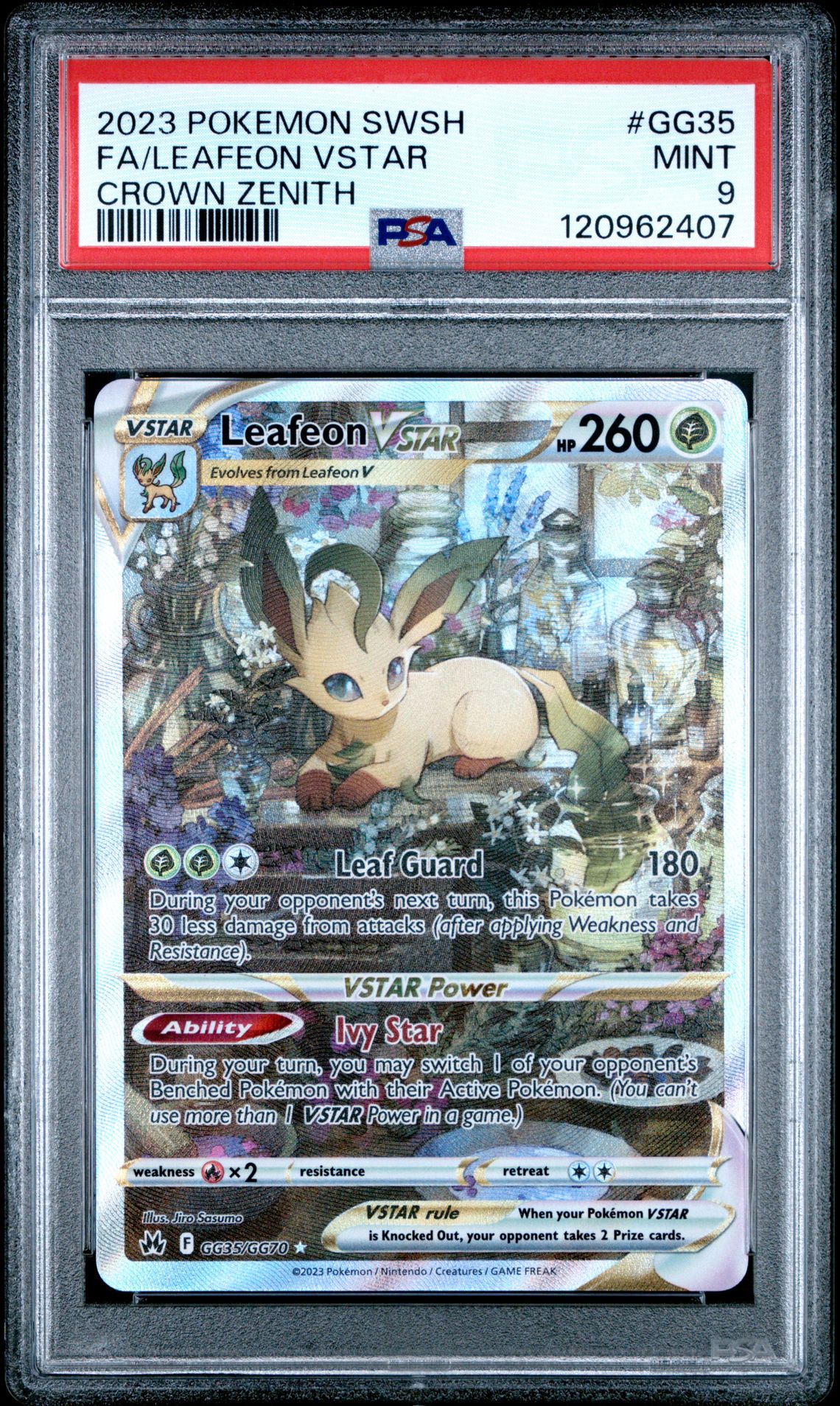 2023 Pokemon Sword And Shield Crown Zenith Fa/Leafeon Vstar #Gg35 (Crown Zenith) Mint 9 front