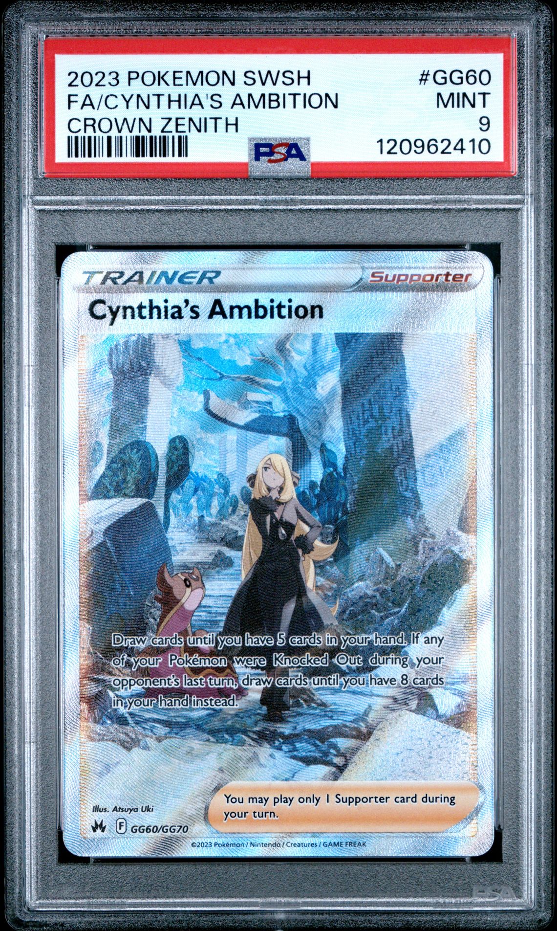 2023 Pokemon Sword And Shield Crown Zenith Fa/Cynthia's Ambition #Gg60 (Crown Zenith) Mint 9 front