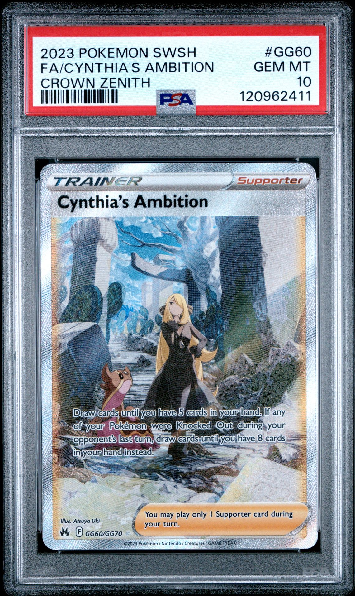 2023 Pokemon Sword And Shield Crown Zenith Fa/Cynthia's Ambition #Gg60 (Crown Zenith) Gem Mt 10 front