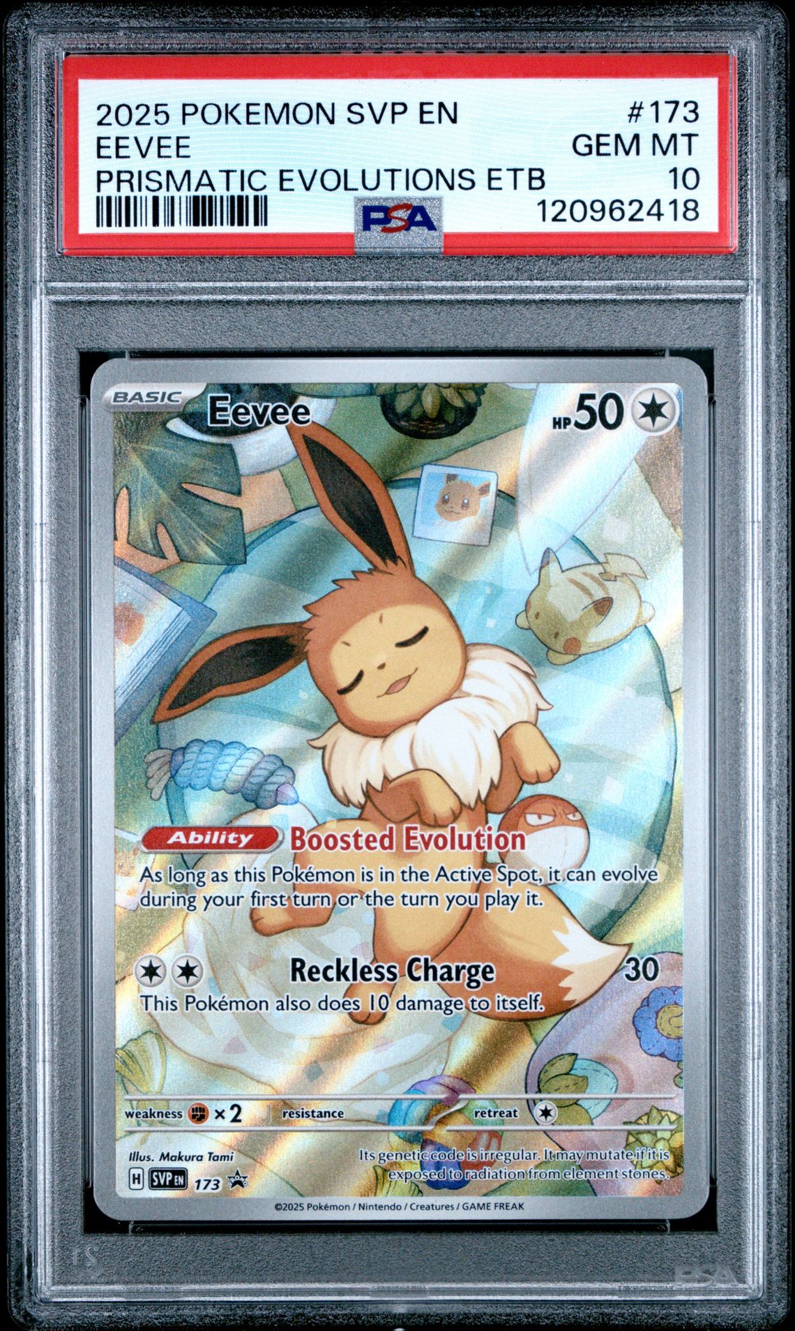 2025 Pokemon Svp En-Sv Black Star Promo Eevee #173 (Prismatic Evolutions Etb) Gem Mt 10 front