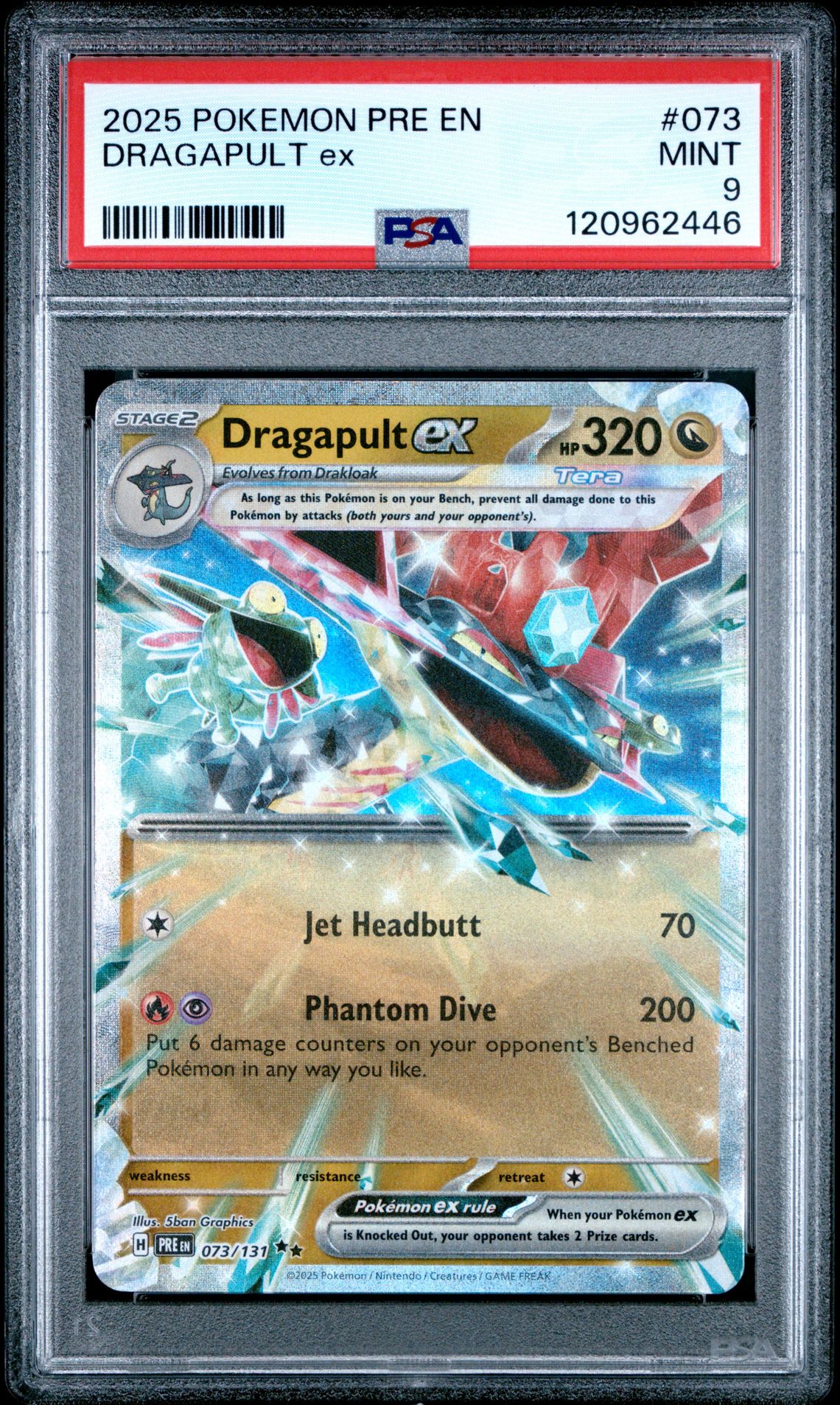 2025 Pokemon Pre En-Prismatic Evolutions Dragapult Ex #073 Mint 9 front