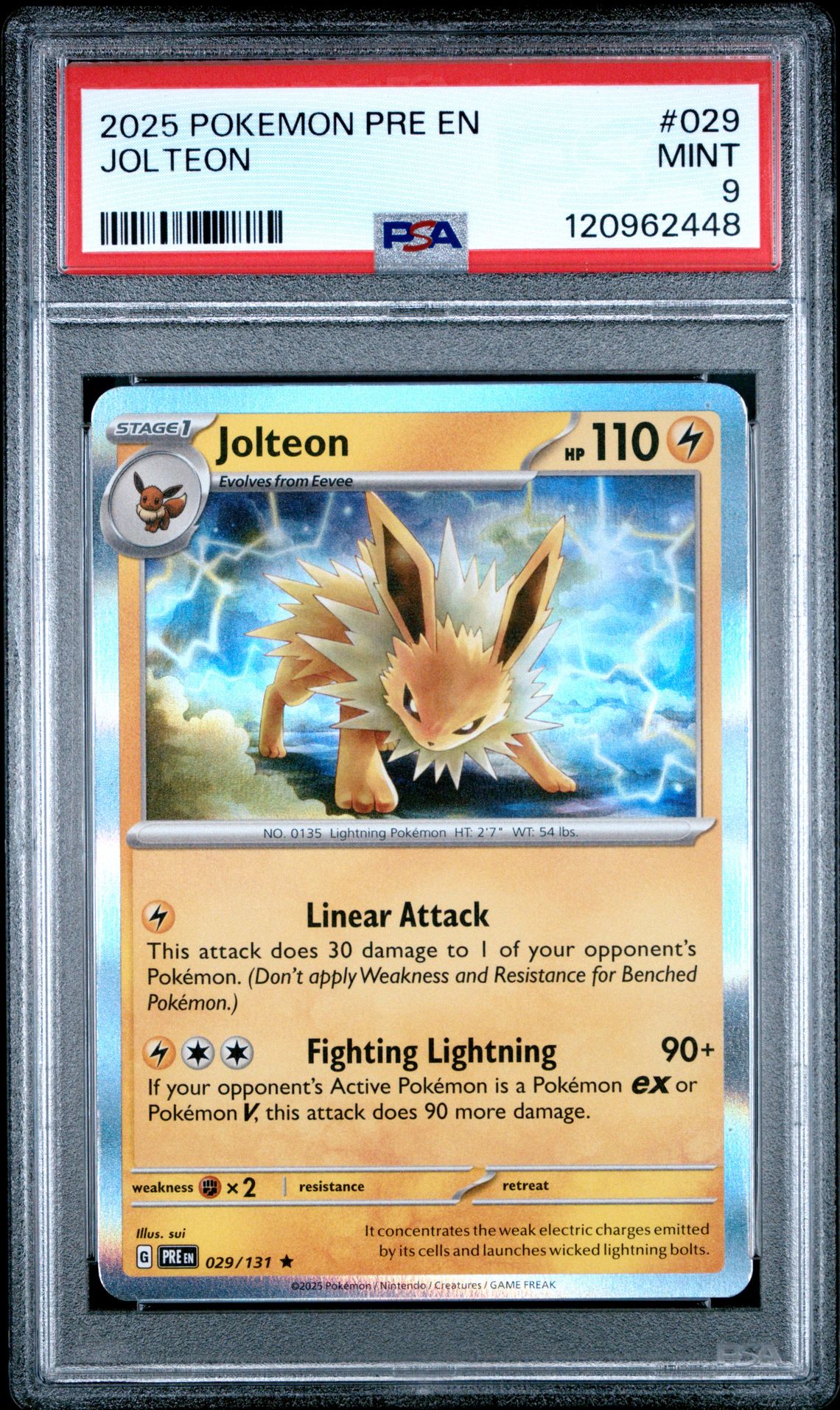 2025 Pokemon Pre En-Prismatic Evolutions Jolteon #029 Mint 9 front