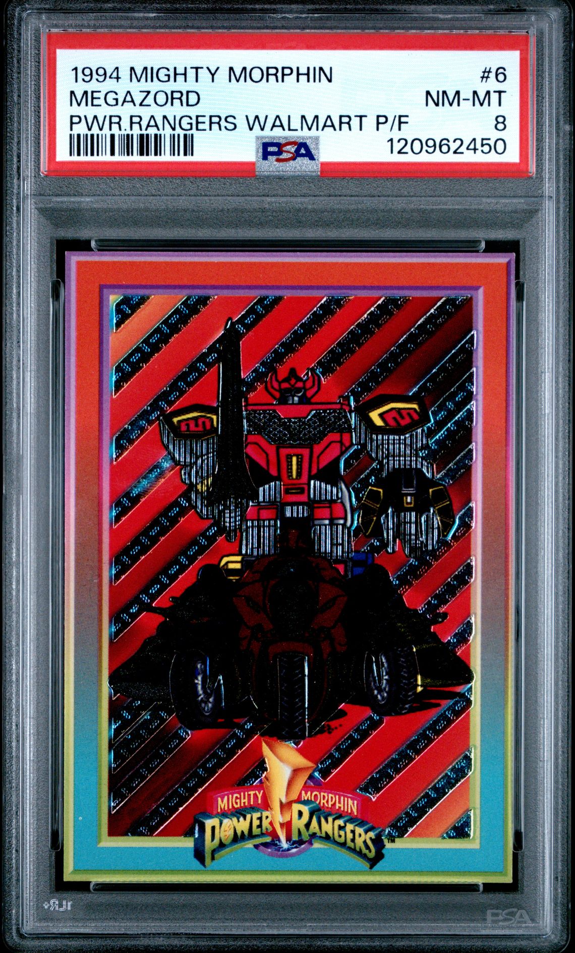 1994 Mighty Morphin Power Rangers Walmart Powerfoils Megazord #6 Nm-Mt 8 front