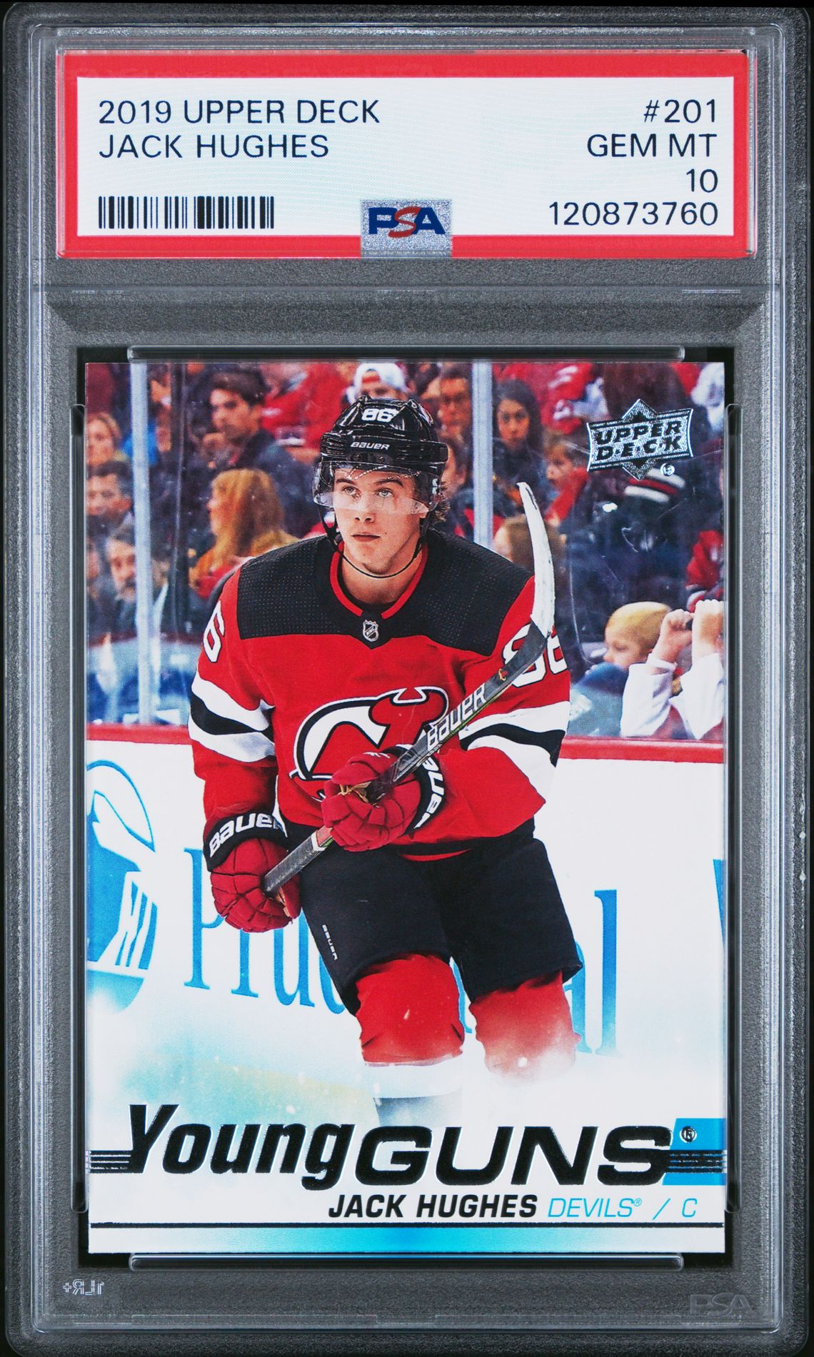 2019 Upper Deck Jack Hughes #201 Gem Mt 10 front