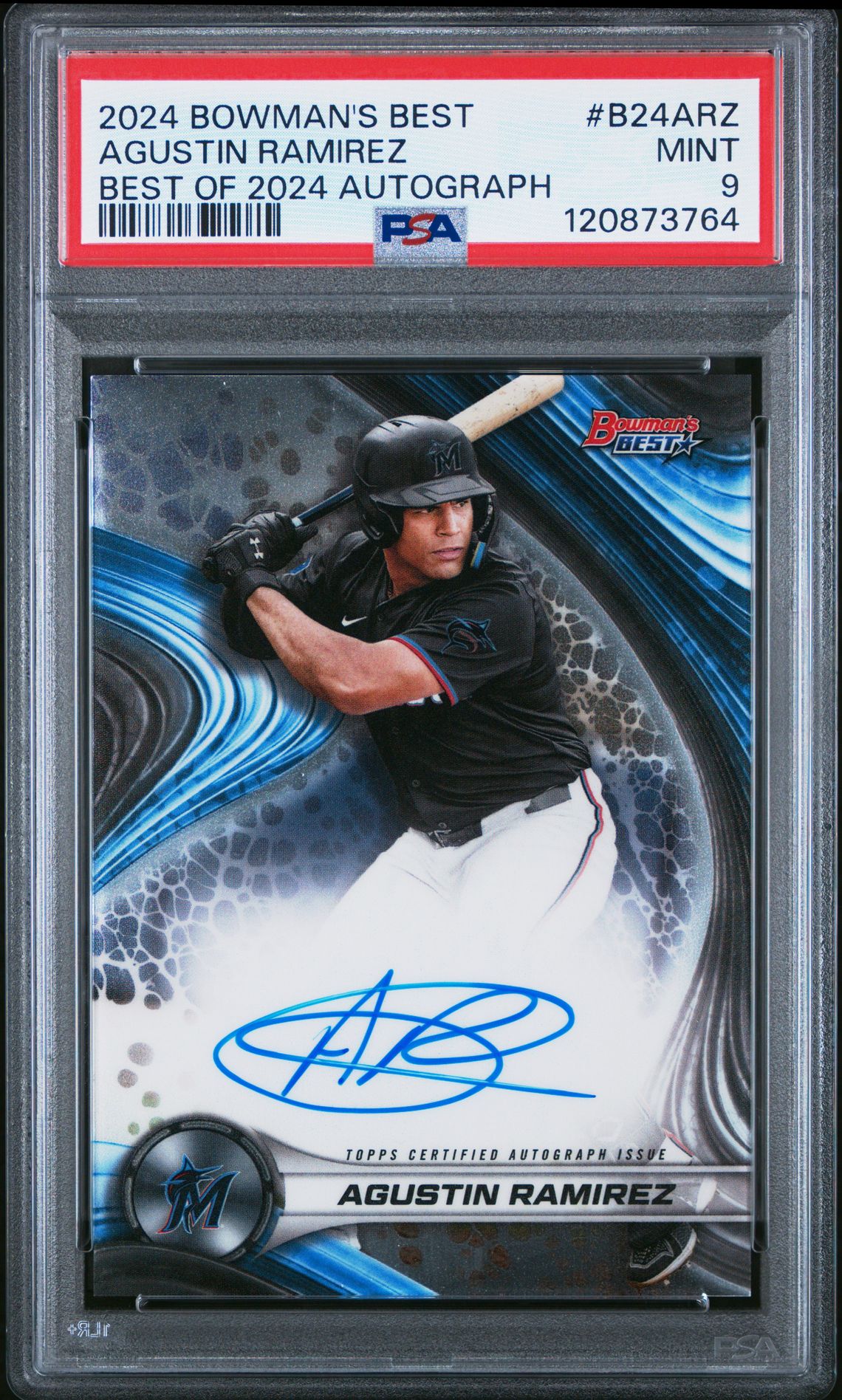 2024 Bowman's Best Best Of 2024 Autographs Agustin Ramirez #B24Arz Mint 9 front