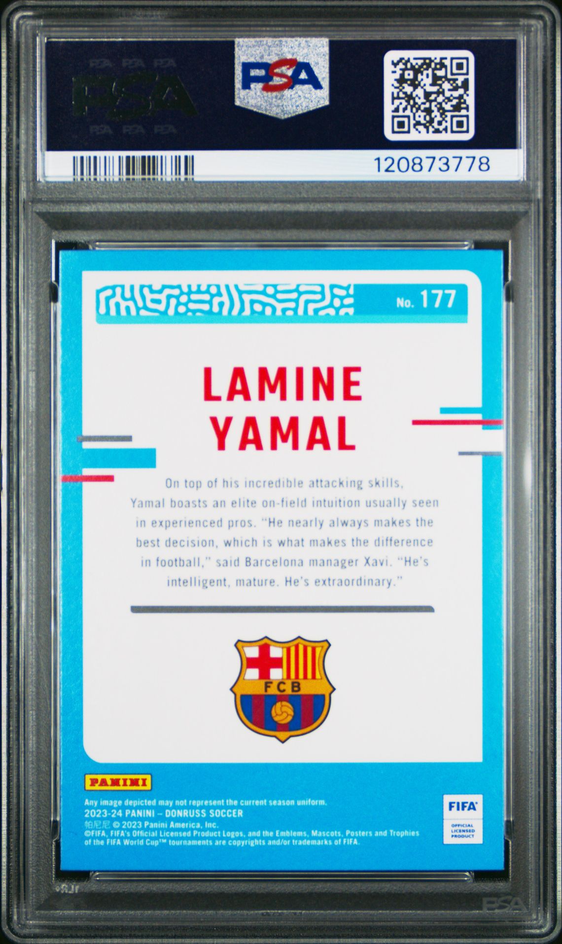 2023-24 Panini Donruss Fifa Lamine Yamal #177 Mint 9 back