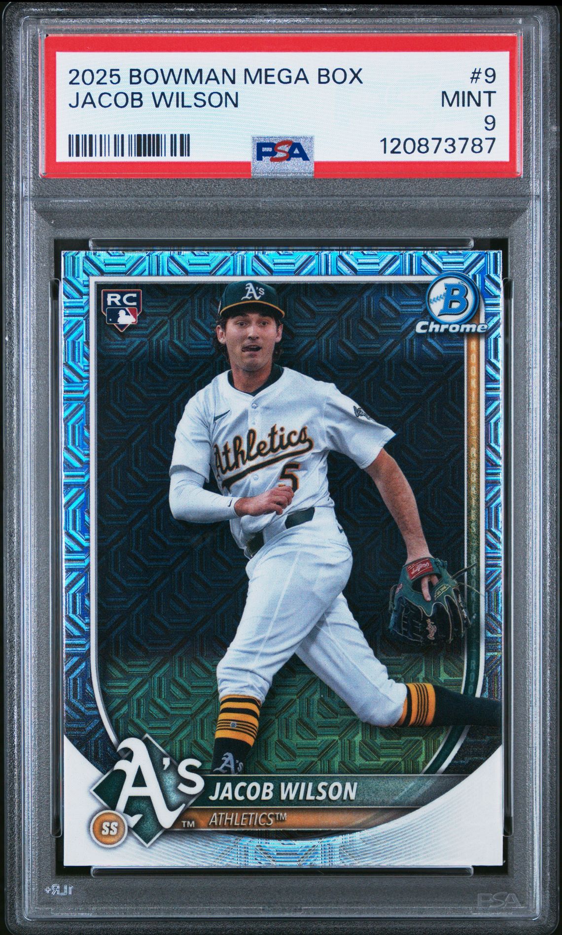 2025 Bowman Mega Box Chrome Jacob Wilson #9 Mint 9 front