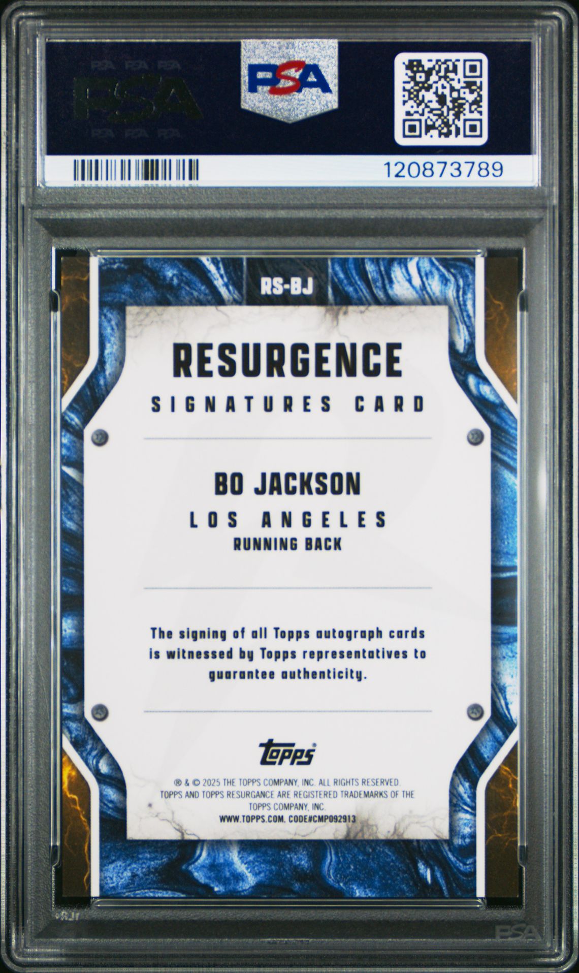2024 Topps Resurgence Resurgence Signatures Bo Jackson #Rsbj (Resurgence Sig-Silver Static) Mint 9 back