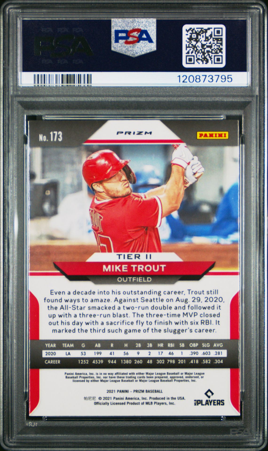 2021 Panini Prizm Mike Trout #173 (White Wave) Mint 9 back