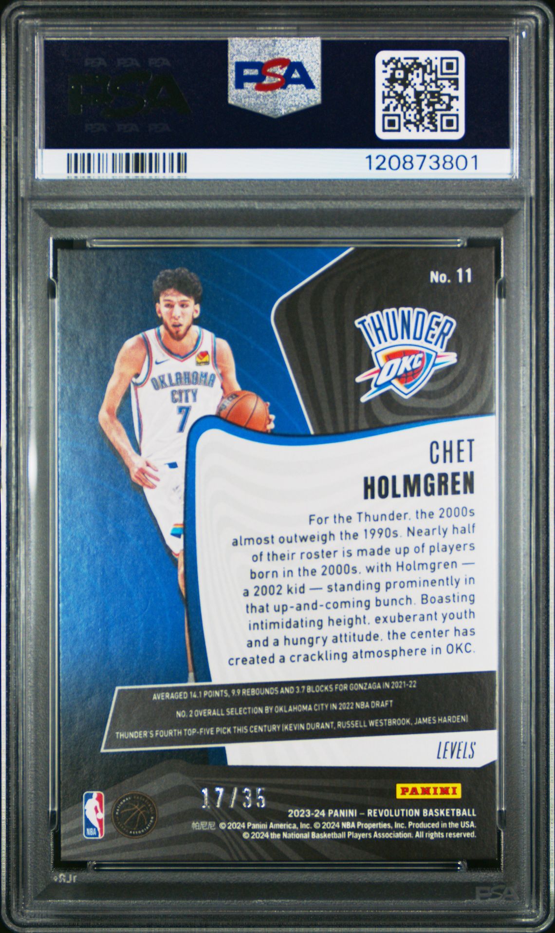 2023 Panini Revolution Chet Holmgren #11 (Levels) Mint 9 back