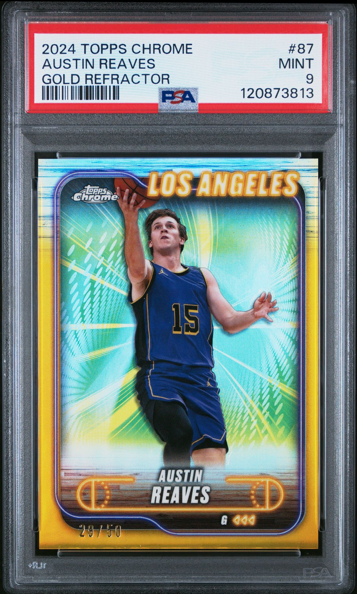 2024 Topps Chrome Austin Reaves #87 (Gold Refractor) Mint 9 front