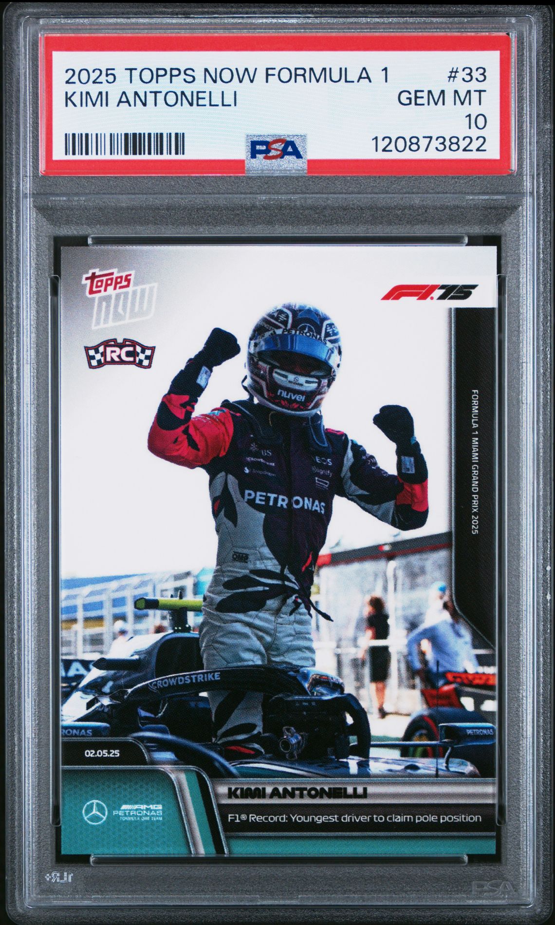 2025 Topps Now Formula 1 Kimi Antonelli #33 Gem Mt 10 front