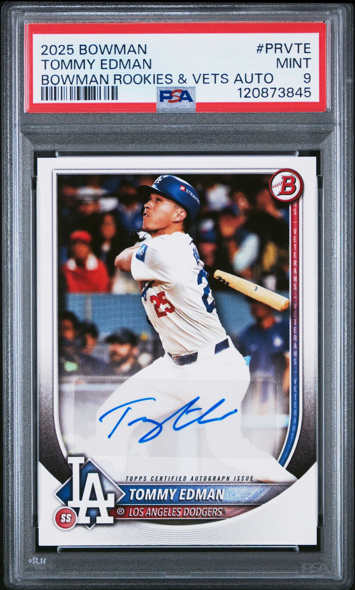 2025 Bowman Bowman Rookies And Veterans Autographs Tommy Edman #Prvte (Bowman Rookies & Vets Auto) Mint 9 front