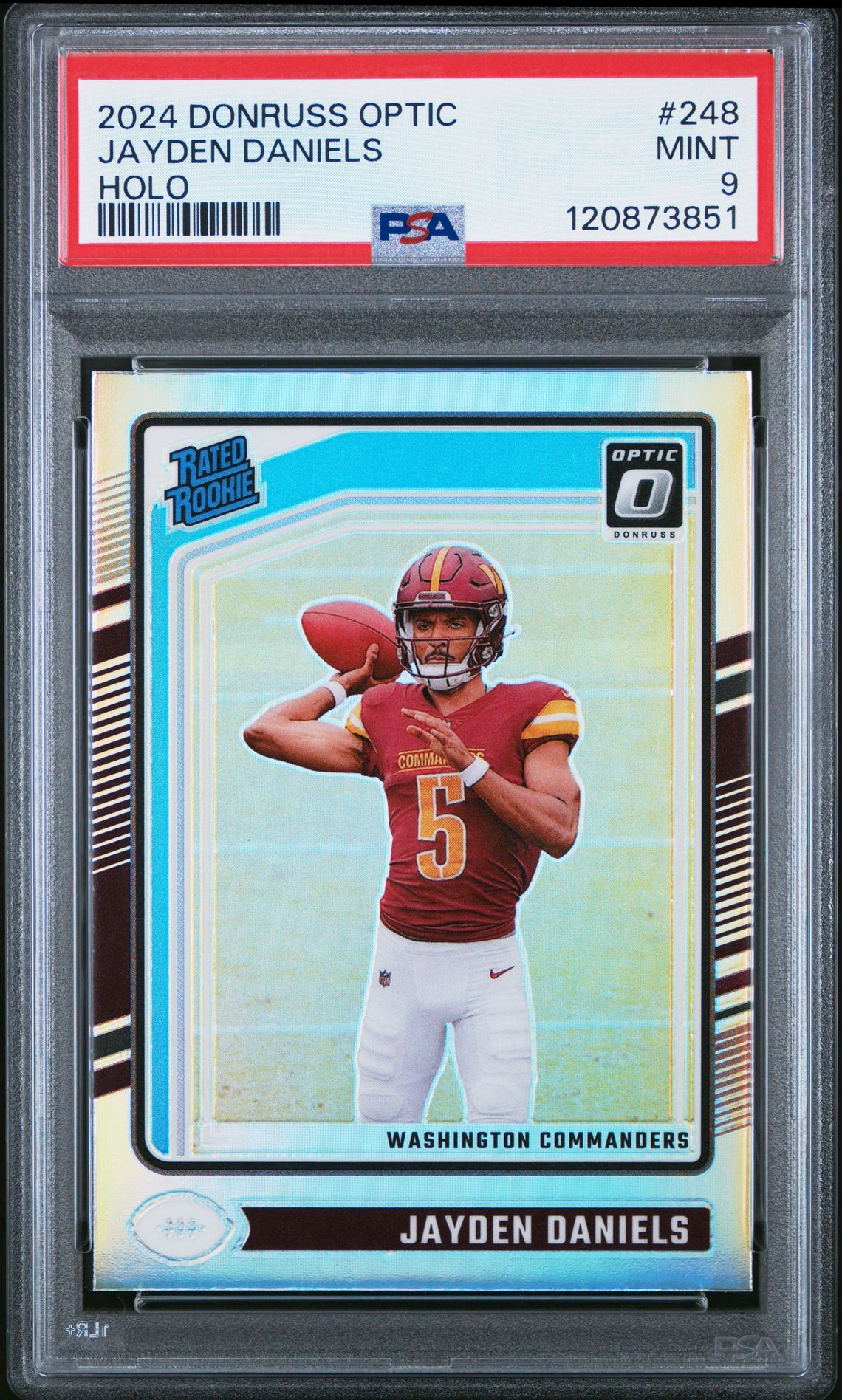 2024 Panini Donruss Optic Jayden Daniels #248 (Holo) Mint 9 front