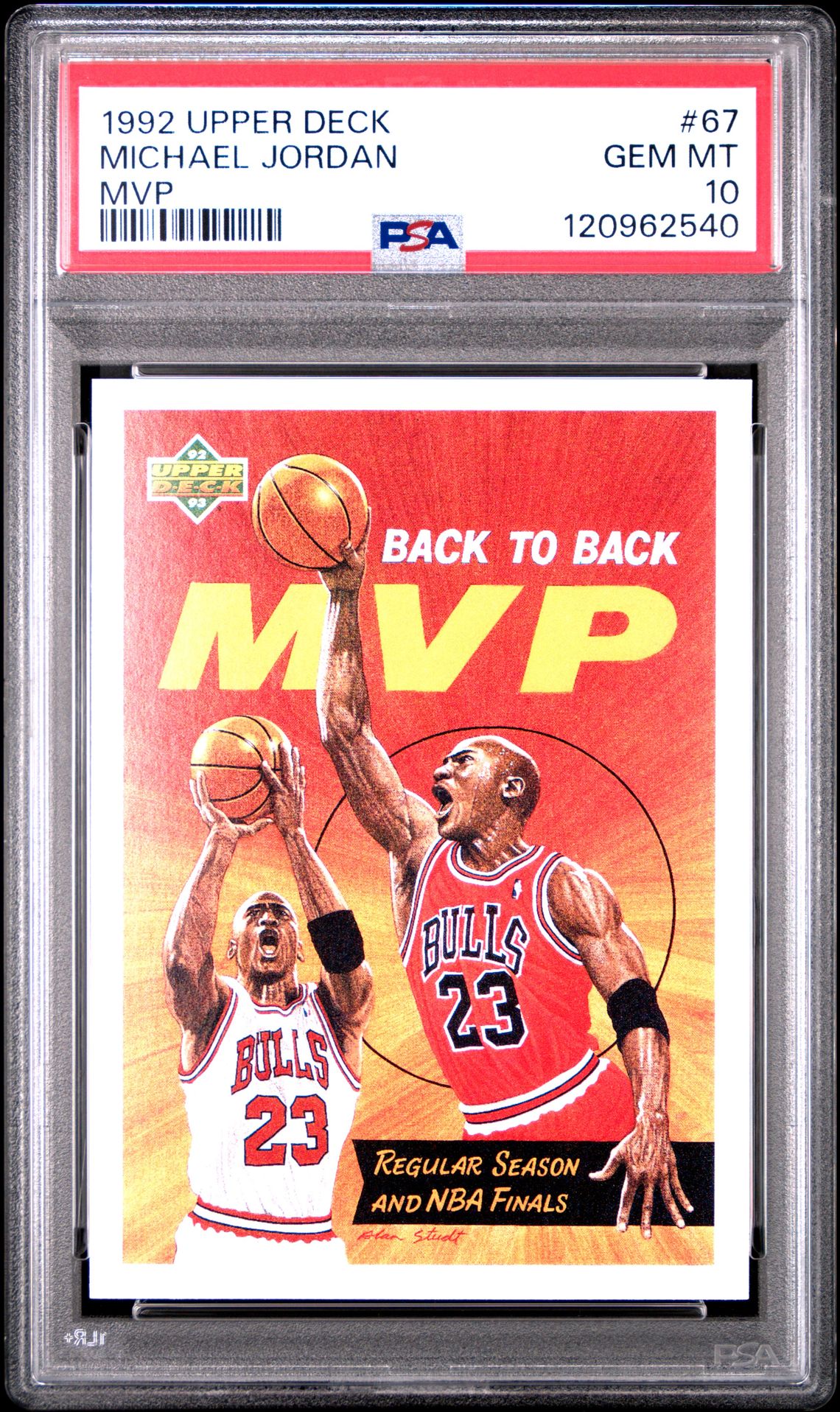 1992 Upper Deck Michael Jordan #67 (Mvp) Gem Mt 10 front