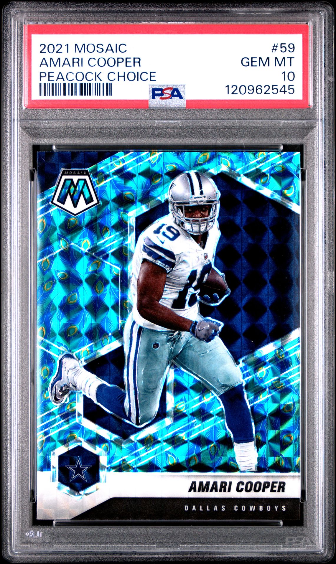 2021 Panini Mosaic Amari Cooper #59 (Peacock Choice) Gem Mt 10 front