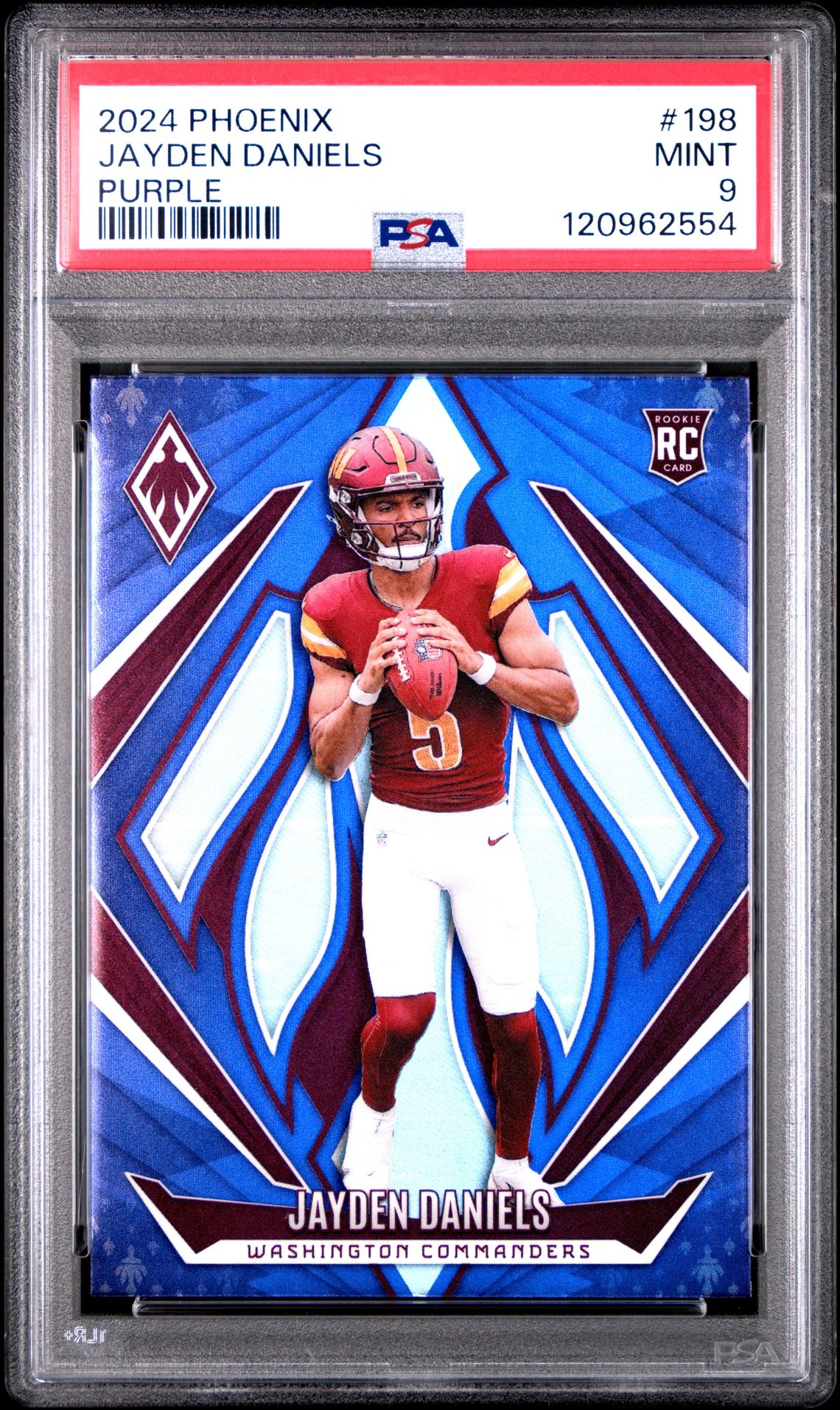 2024 Panini Phoenix Jayden Daniels #198 (Purple) Mint 9 front