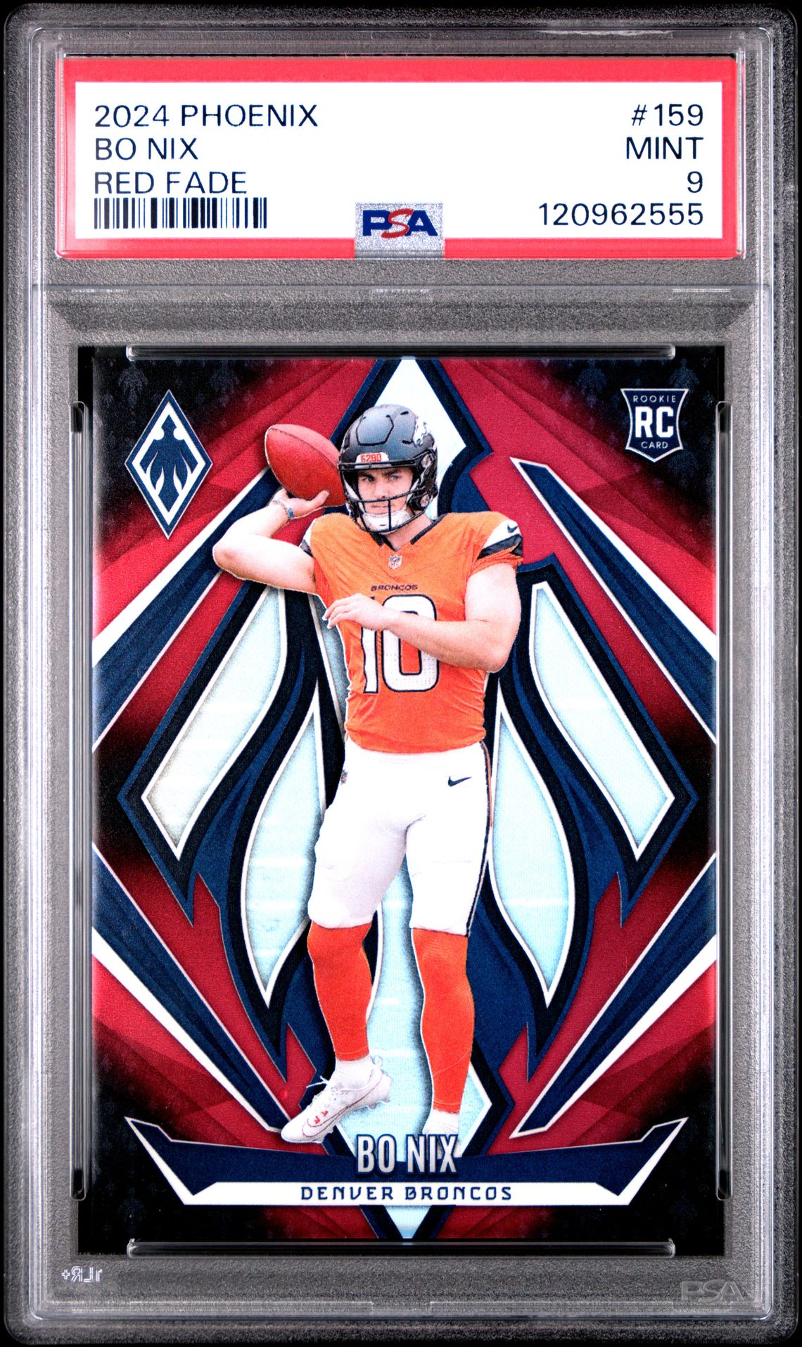 2024 Panini Phoenix Bo Nix #159 (Red Fade) Mint 9 front