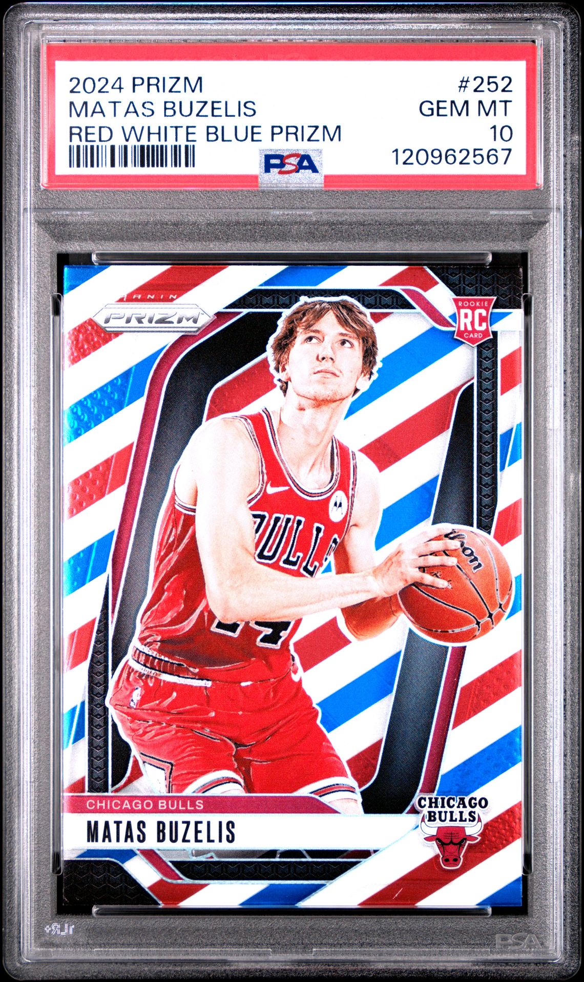 2024 Panini Prizm Matas Buzelis #252 (Red White Blue Prizm) Gem Mt 10 front